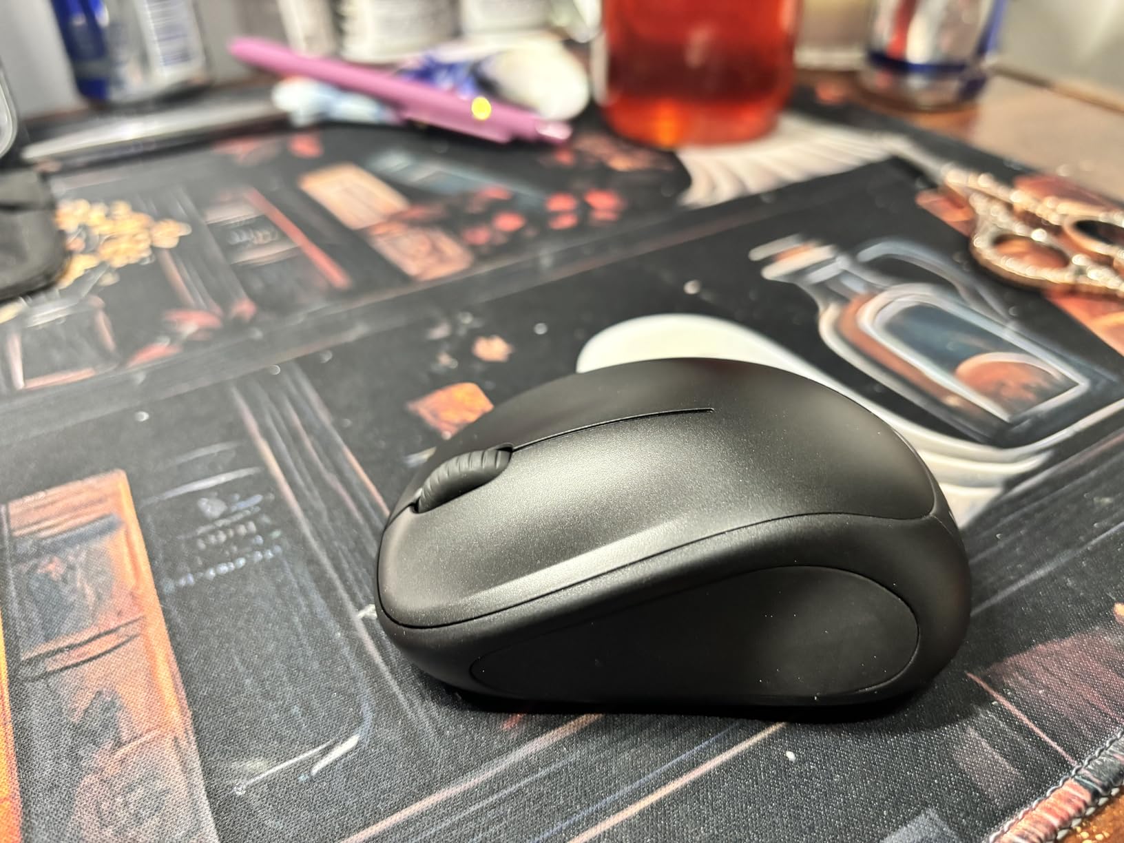 Logitech M317 Wireless Mouse, 2.4 GHz with USB Receiver, 1000 DPI Optical Tracking, 12 Month Battery, Compatible with PC, Mac, Laptop, Chromebook - Blue customer photo 2