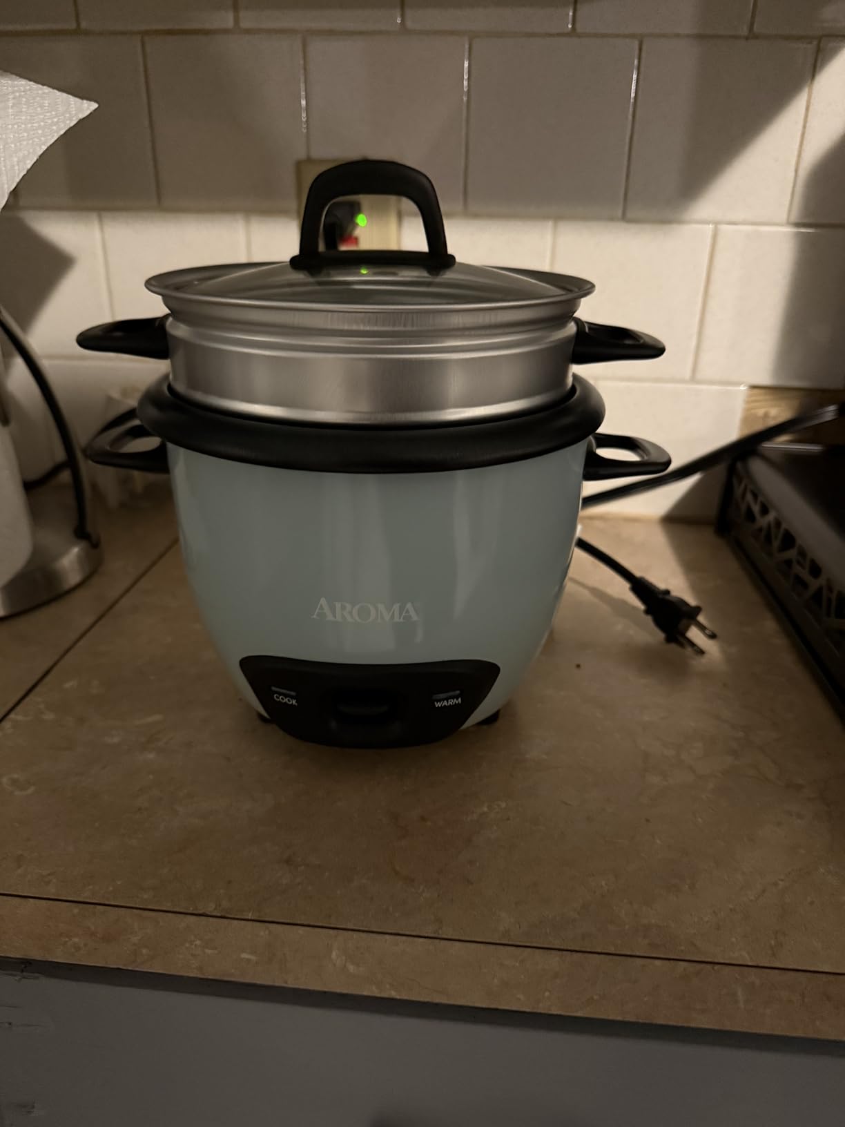 Aroma Rice Cooker, 3-Cup (Uncooked) / 6-Cup (Cooked), Small Rice Cooker, Oatmeal Cooker, Soup Maker, Auto Keep Warm, 1.5 Qt, White, ARC-363NG customer photo 2