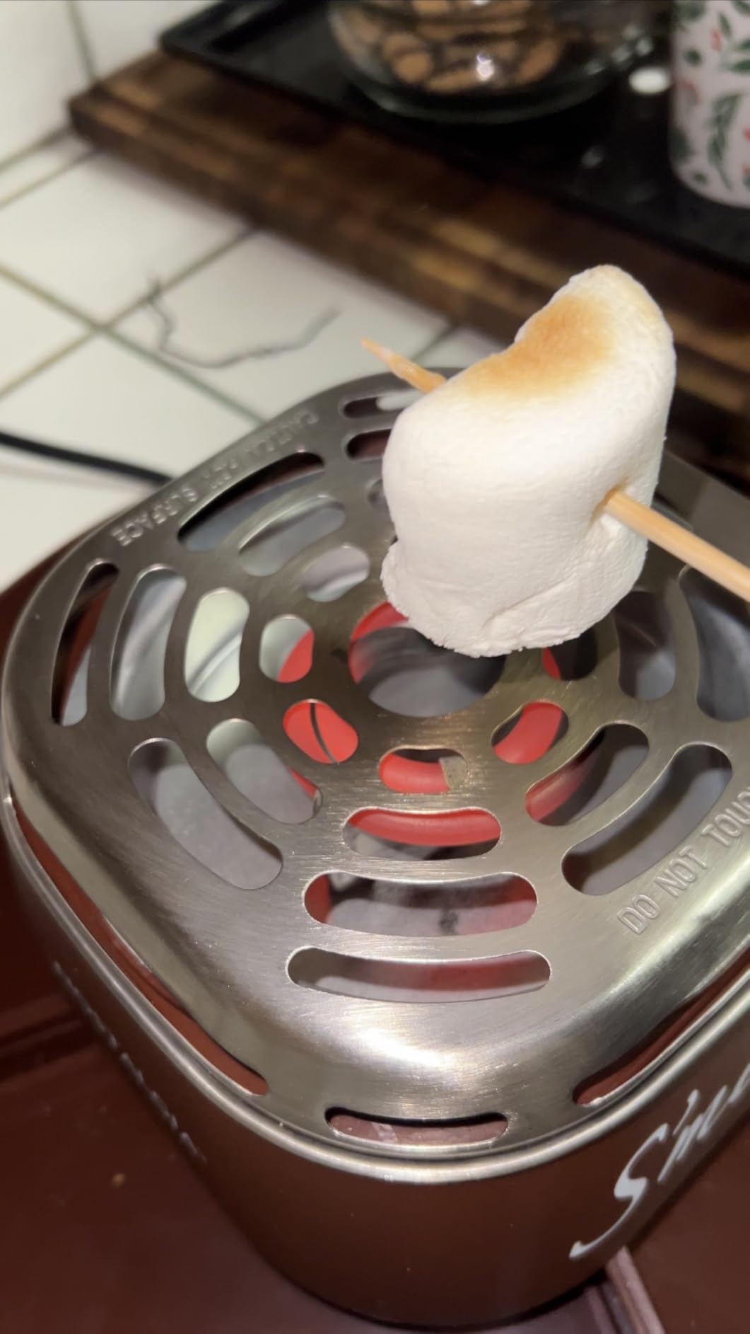 Nostalgia Tabletop Indoor Electric S'mores Maker - Smores Kit With Marshmallow Roasting Sticks and 4 Trays for Graham Crackers, Chocolate, and Marshmallows - Movie Night Supplies - Brown customer photo 1