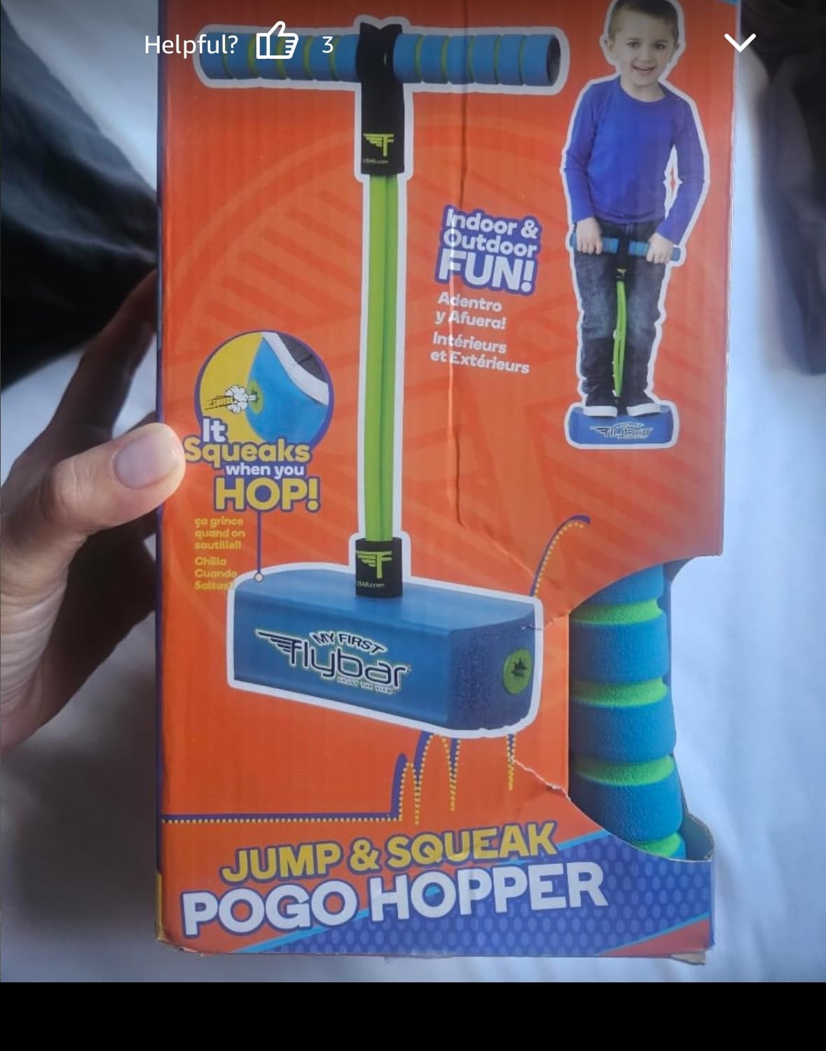 Flybar My First Foam Pogo Jumper for Kids Fun and Safe Pogo Stick for Toddlers, Durable Foam and Bungee Jumper for Ages 3 and up, Supports up to 250lbs customer photo 2