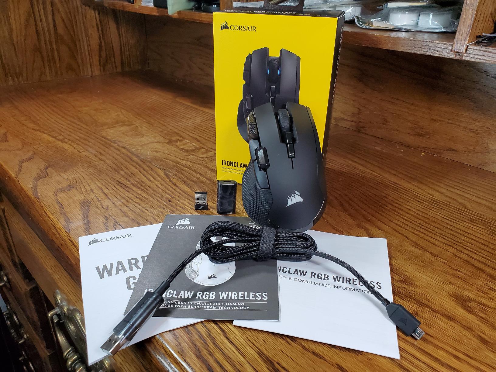 Corsair IRONCLAW RGB Wireless FPS/MOBA Gaming Mouse - 18,000 DPI - 10 Programmable Buttons - Designed for Large Hands - iCUE Compatible - PC, Mac, PS5, PS4, Xbox - Black customer photo 1