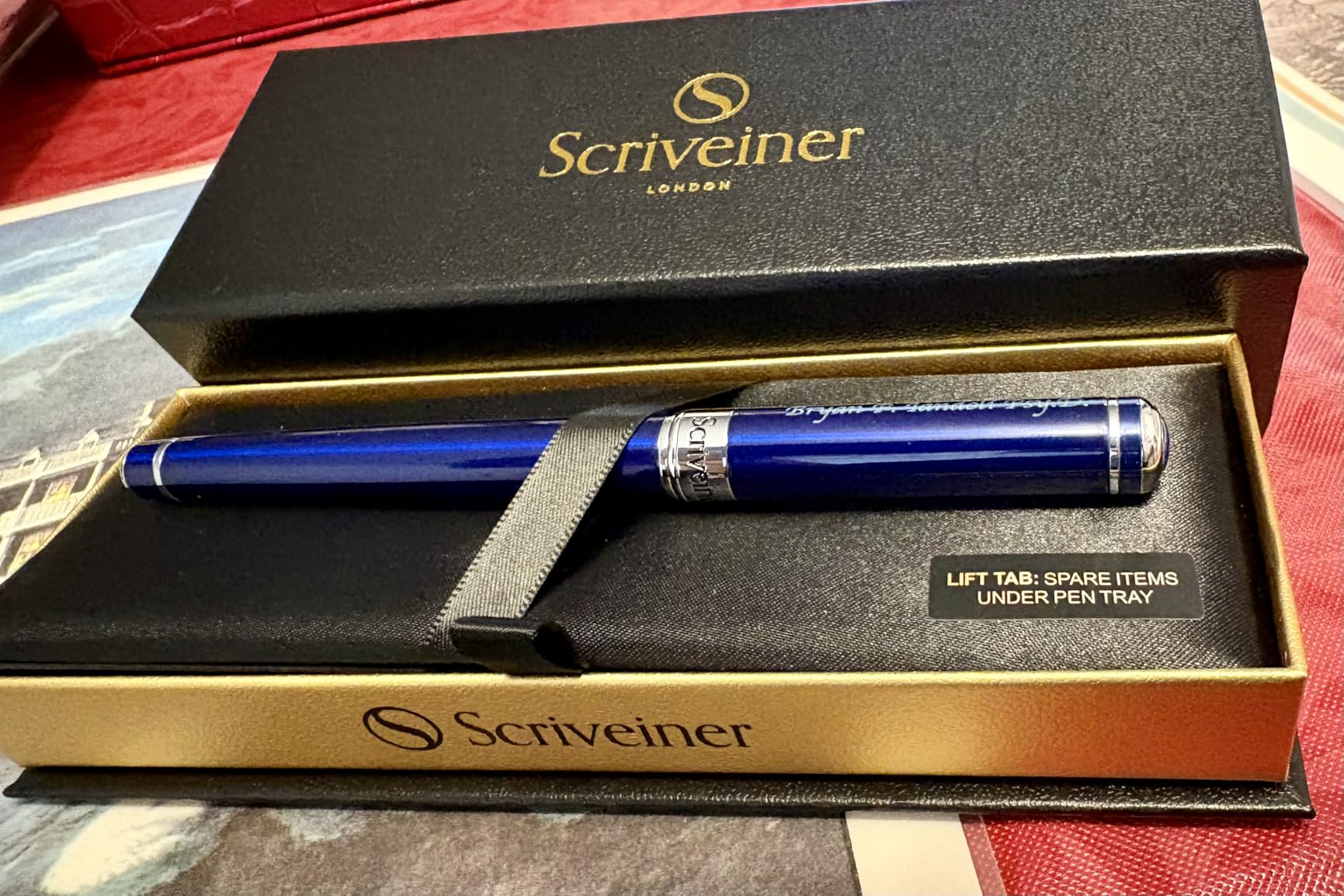 Scriveiner Black Lacquer Rollerball Pen - Stunning Luxury Pen, Real Gold Plating, Schmidt Ink Refill, Best Roller Ball Gift Set for Men & Women, Professional, Executive Office, Nice Pens customer photo 1