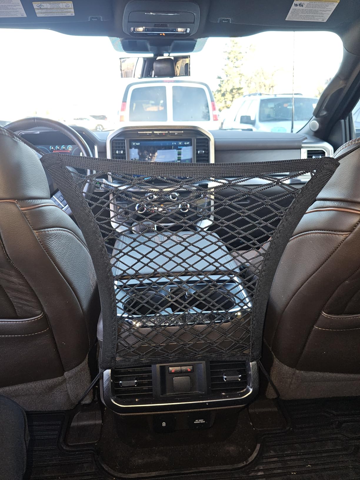 DYKESON Dog Car Net Barrier Pet Barrier with Car Mesh Organizer for Dog & Child, Safety Divider with Storage Pouch, Easy Install for Cars & SUVs customer photo 1