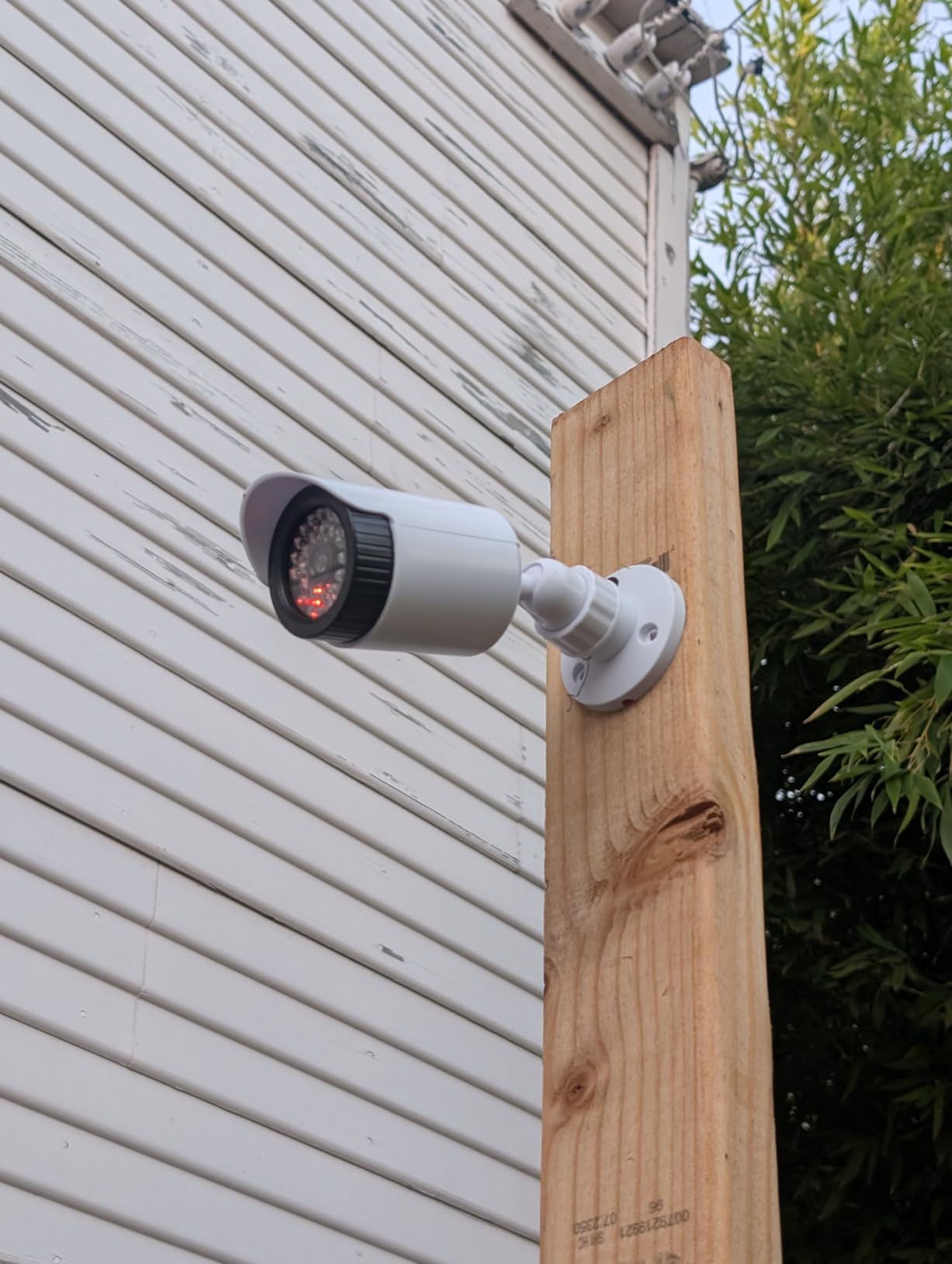 WALI Dummy Fake Camera, Surveillance Security CCTV Dome Camera, Indoor Outdoor Cameras, with One LED Light, Security Alert Sticker Decals (TC-W2), 2 Pack, White customer photo 1