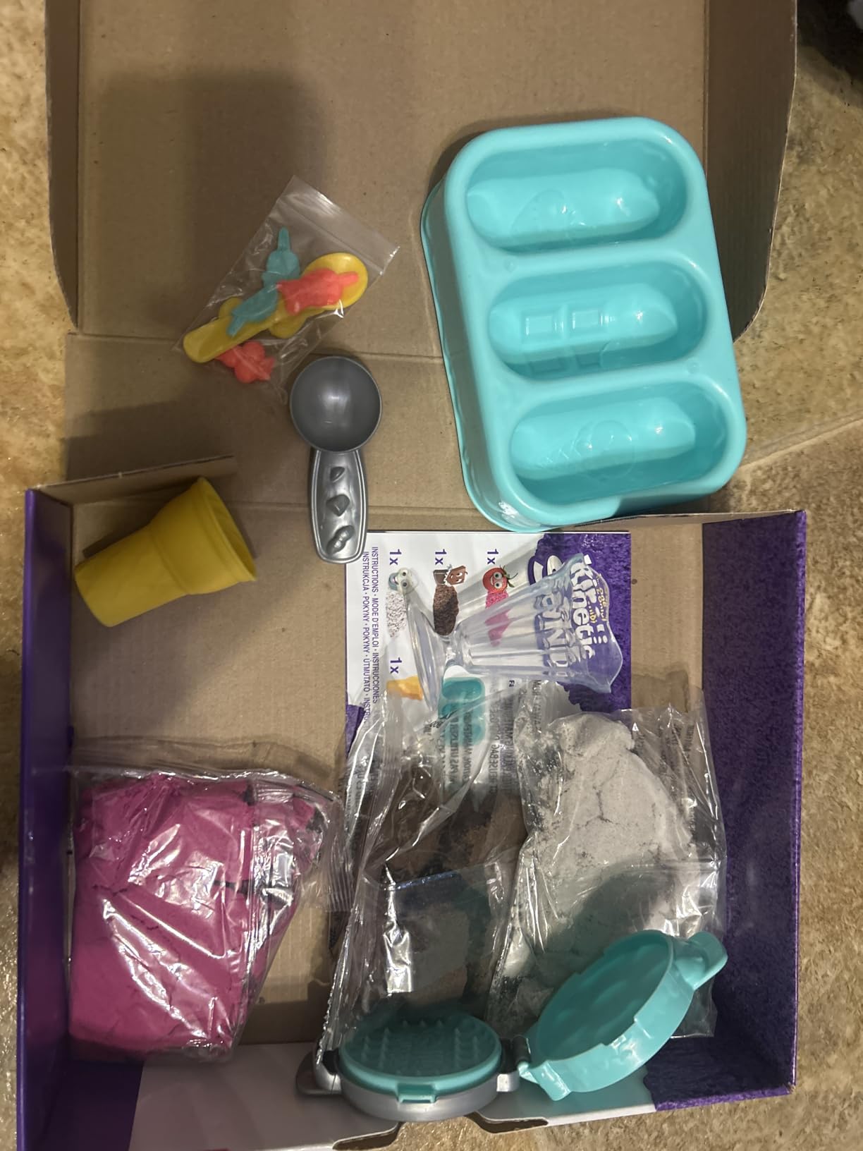 Kinetic Sand Scents, Ice Cream Treats Playset, Easter Basket Stuffers, Includes 3 Scented Colors of Moldable Play Sand & 6 Tools, Sensory Toys for Kids customer photo 2