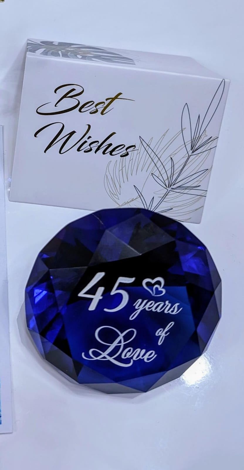 YWHL Happy 40th Wedding Anniversary Romantic Gifts for Her Him, Ruby Wedding Gifts for Her, 40 Years of Love Present for Couple, Red K9 Crystal Diamond Decoration customer photo 2