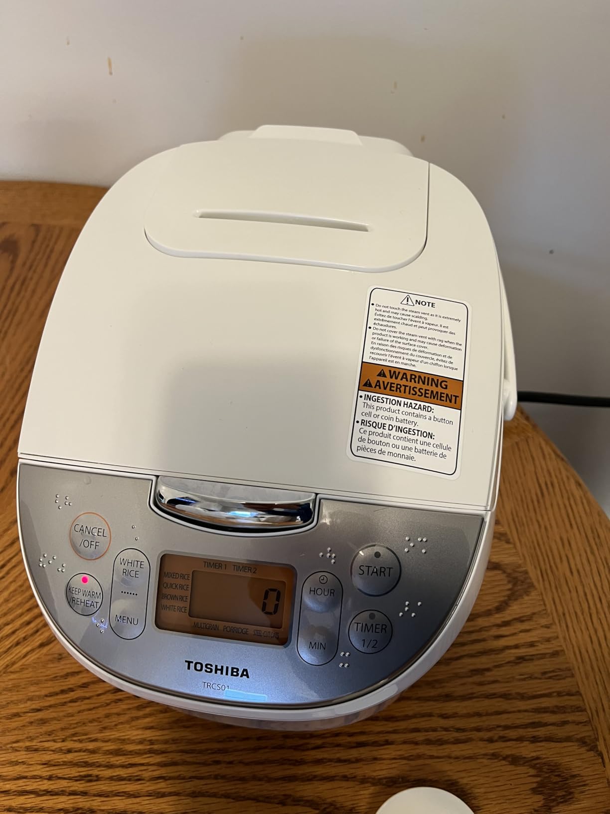 TOSHIBA Induction Heating Rice Cooker - Low Carb, Low Sugar, Digital Steamer, 5.5 Cups (Uncooked), 8 Cooking Functions, 24H Timer & Auto Keep Warm, Silvery white customer photo 1