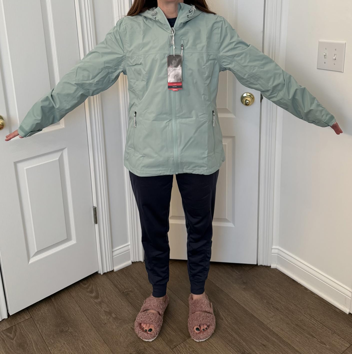 33,000ft Packable Rain Jacket Women Lightweight Waterproof Raincoat with Hood Cycling Bike Jacket Windbreaker customer photo 2