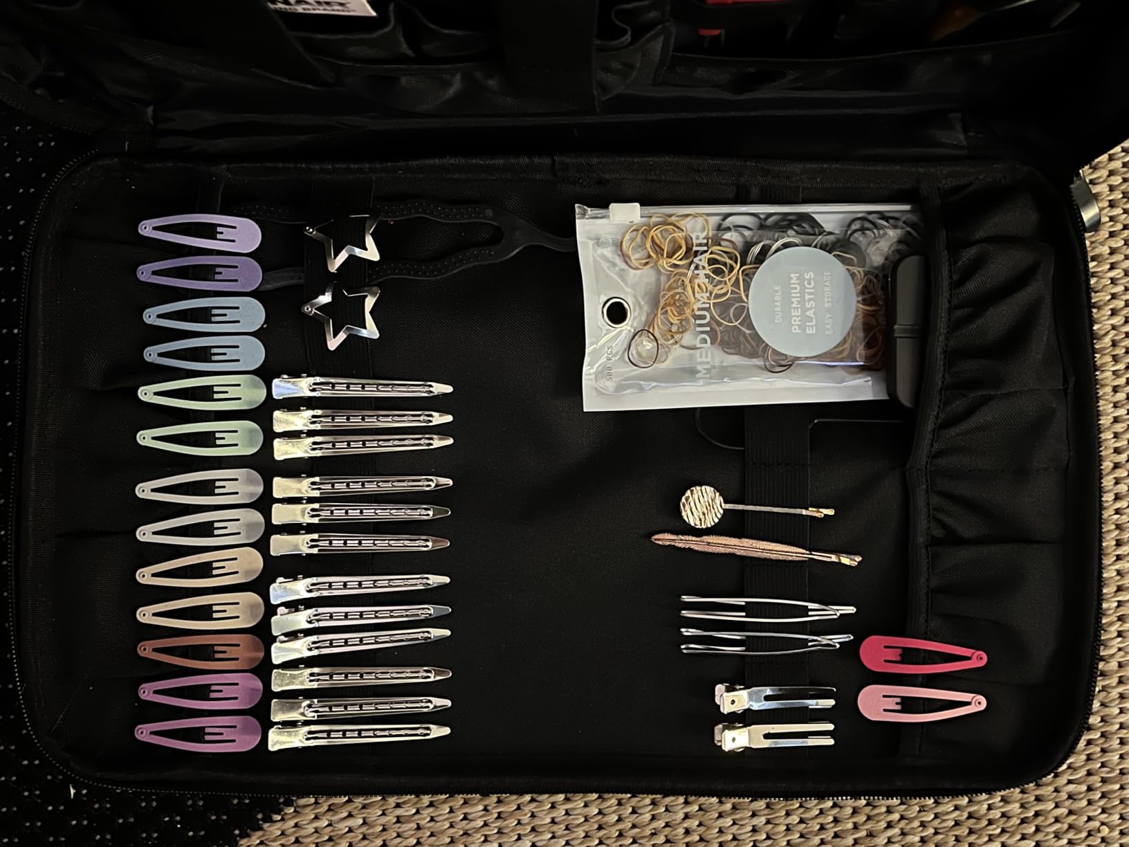 BAFASO Large Capacity Hairdresser Bag with Adjustable Dividers, Travel Barber Case Holds Various Hair Cutting Tools (NO ACCESSORIES), Black customer photo 2