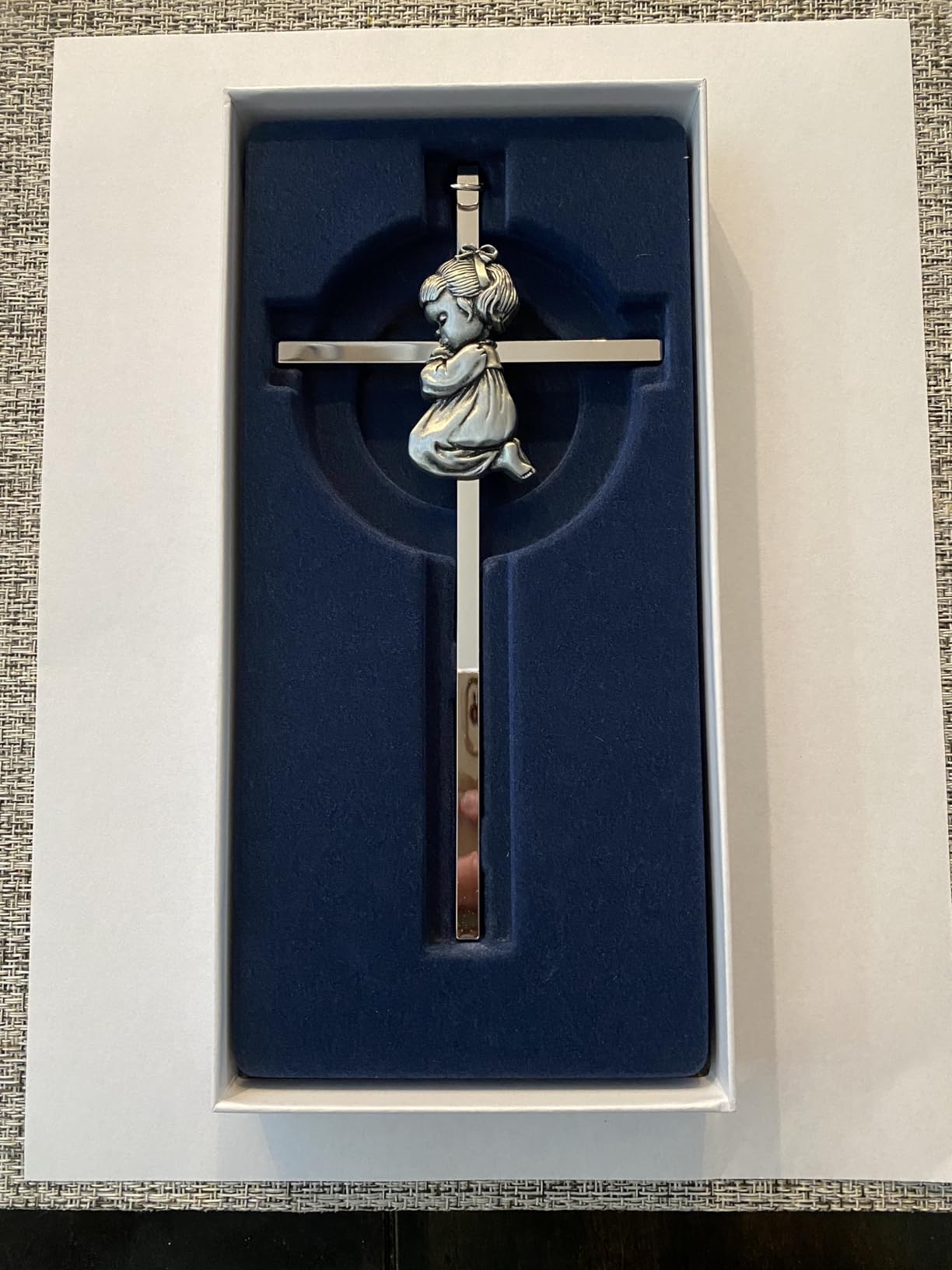 Baby Wall Cross Baptism Gifts for Boys, 7-inch Silver Blessing Boy Baptism Crosses for First Holy Communion Christening and Dedication Baptismal Gifts from Godparents customer photo 2