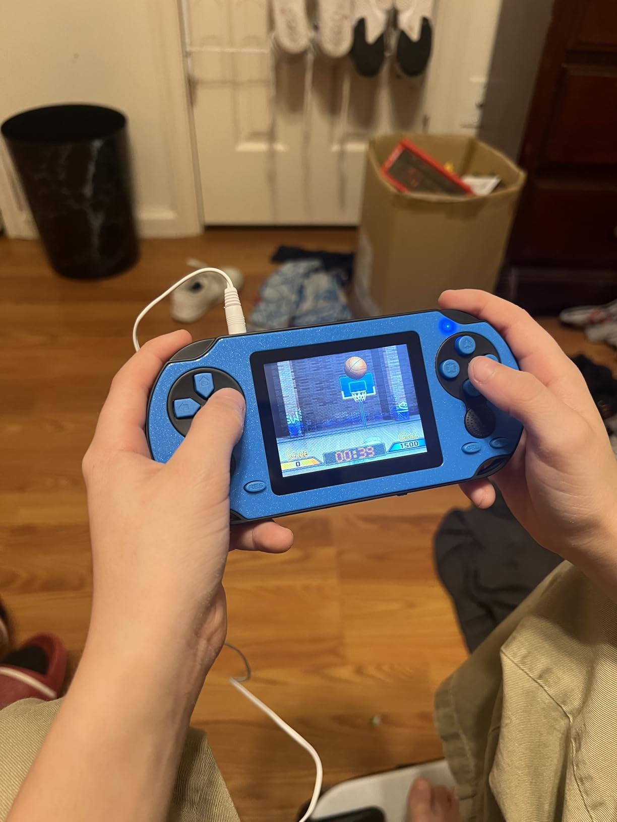 16 Bit Handheld Game for Kids Adults, 3.0'' Large Screen Preloaded 230 HD Classic Retro Video Games with USB Rechargeable Battery & 3 Game Cartridges for Birthday Gift for Kids 4-12 (Blue) customer photo 1