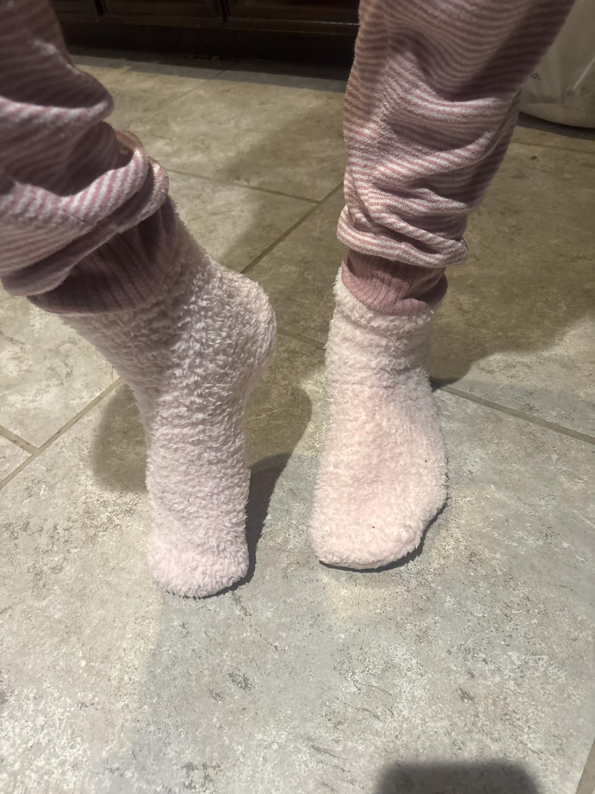 Bulinlulu Fuzzy Socks with Grips Plush Sleep Cozy Winter Soft Hospital Fluffy Socks for Womens Mens Valentine's Day Gifts customer photo 2