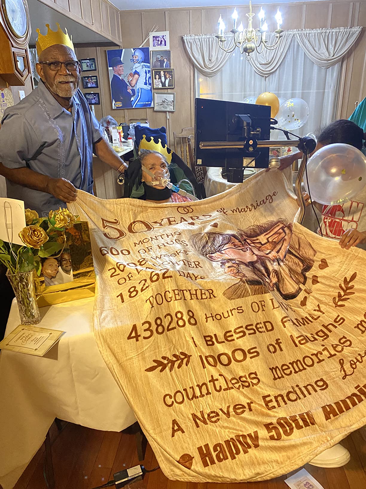 40th Anniversary Blanket Gifts 60''X50'', 40th Wedding Anniversary Romatic Gift for Couple/Parents/Husband, Gifts for 40 Years of Marriage, 40th Ruby Anniversary Decorations customer photo 1