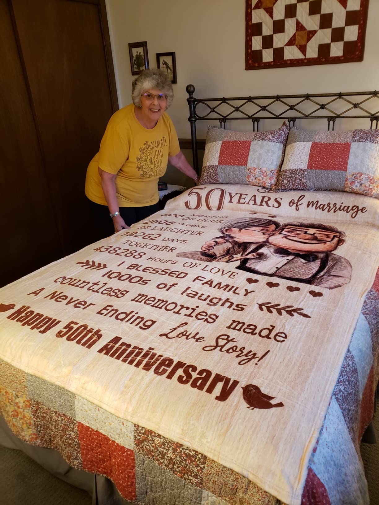 40th Anniversary Blanket Gifts 60''X50'', 40th Wedding Anniversary Romatic Gift for Couple/Parents/Husband, Gifts for 40 Years of Marriage, 40th Ruby Anniversary Decorations customer photo 2