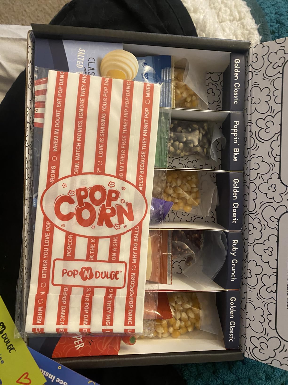 Pop n' Dulge Popcorn Movie Night Supplies 16 pcs Gift Set, 5 Gourmet Popcorn Kernels, 5 Seasoning Variety Packs Non-GMO Kosher Snacks, Great Housewarming Family Date Night Gifts Basket Ideas For Him Her customer photo 2