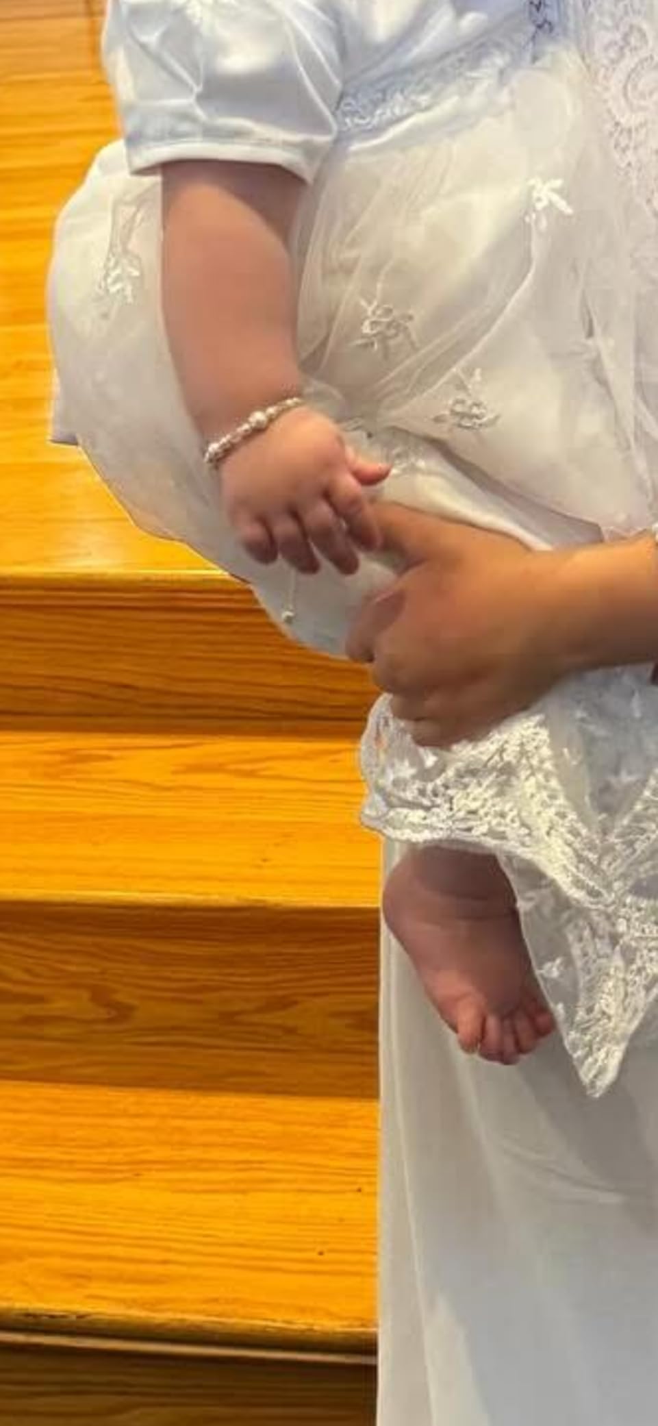 Baptism Bracelet in Sterling Silver and Cultured Pearls for Baby Girls, with Silver-plated Jewelry Keepsake Box, Great Catholic Christening and Baptism Gifts for Girl customer photo 1