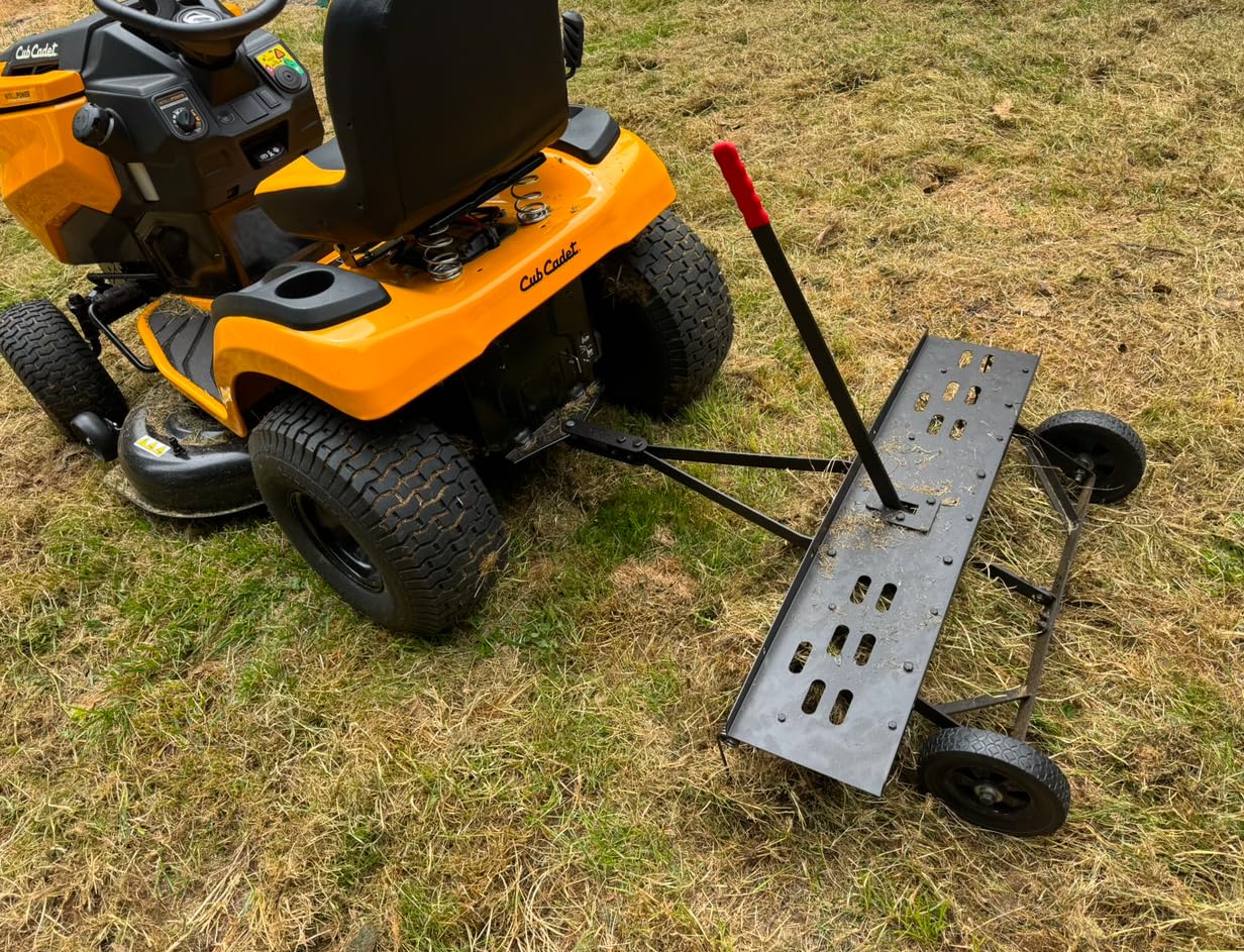 Suchtale 40inch Tow Behind Dethatcher with 20 Spring Steel Tines,Lawn Sweeper Garden Grass Tractor Rake Removes Thatch from Large Lawns, Riding Lawn Mower Attachments for Outdoor Yard Tools Lawn Care customer photo 1