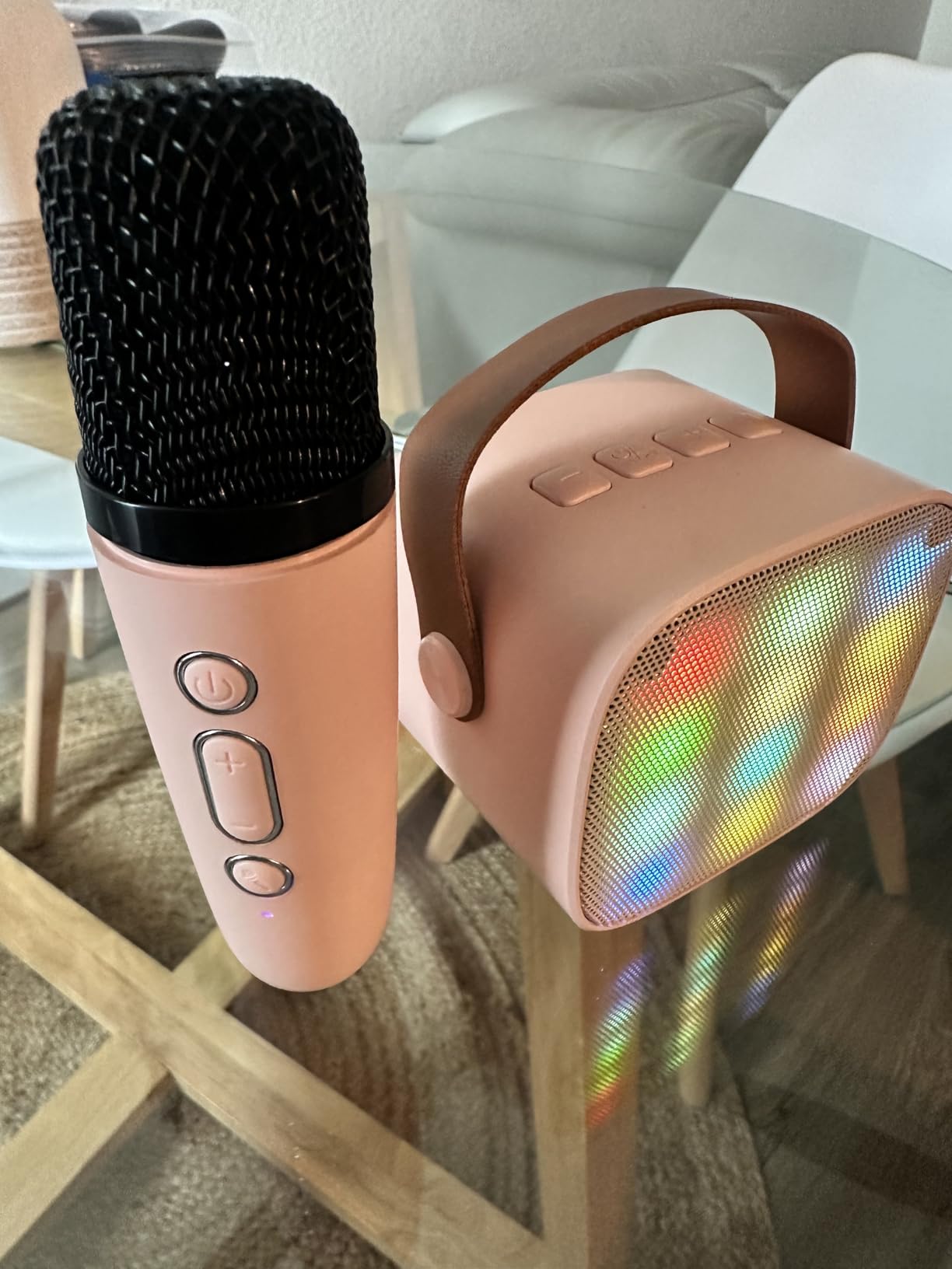 YLL Karaoke Machine for Kids, Portable Mini Speaker with 2 Wireless Microphones, TOP Kids Gifts for Girls Ages 3-10+ Years Old (Purple) customer photo 1