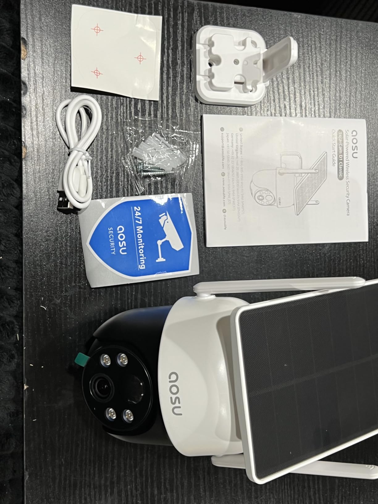 aosu Solar Camera Outdoor Wireless - 100% Wire-Free Outdoor Security Camera Wireless with Fixed Solar Panel, 360° Panoramic View, Human Auto Tracking, 2K Color Night Vision customer photo 2