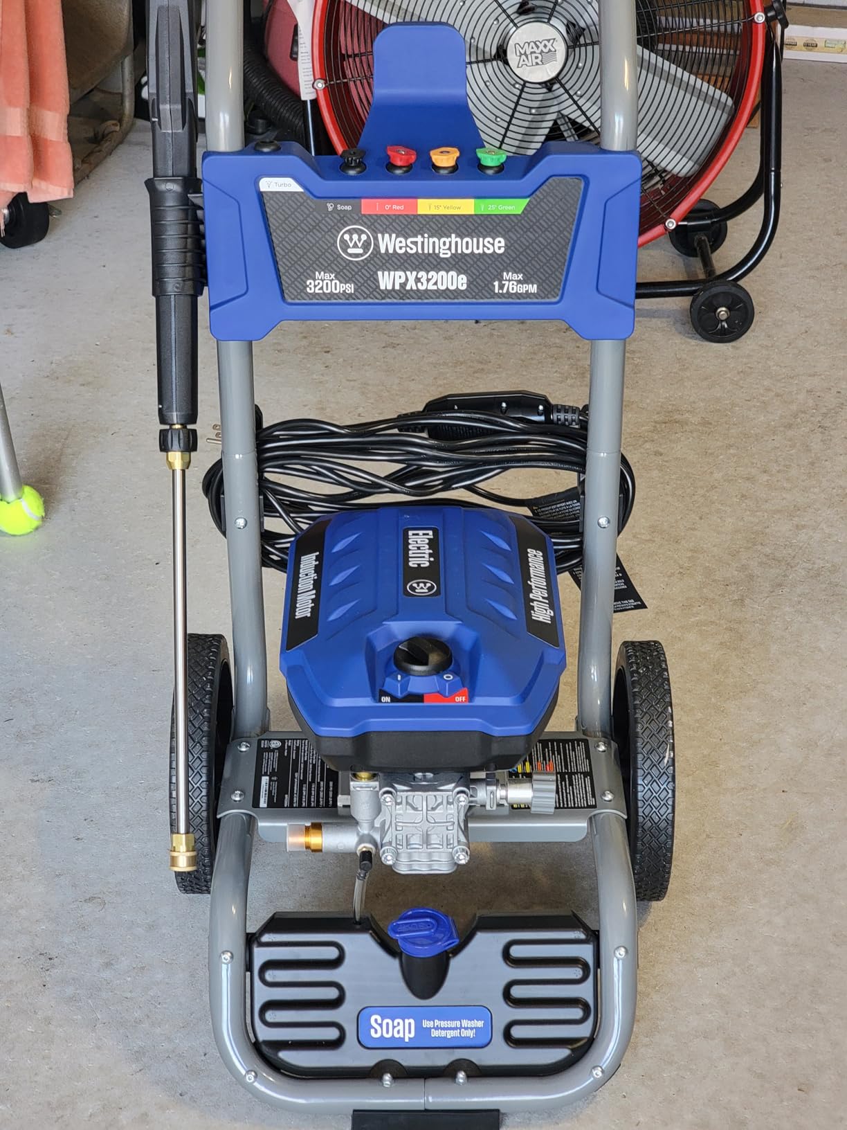 Westinghouse WPX3400e Electric Pressure Washer, 3400 Max PSI and 2.0 Max GPM, Brushless Motor, Onboard Soap Tank, Spray Gun and Wand, 5 Nozzle Set customer photo 2