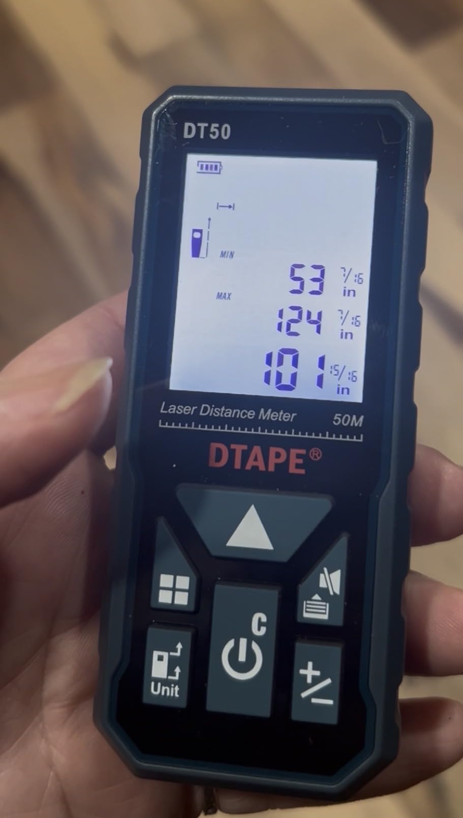 Laser Measure, DTAPE 165 Ft Digital Laser Distance Meter, Upgraded High-Accuracy Laser Measuring Tool, Electronic Tape Measure, 2