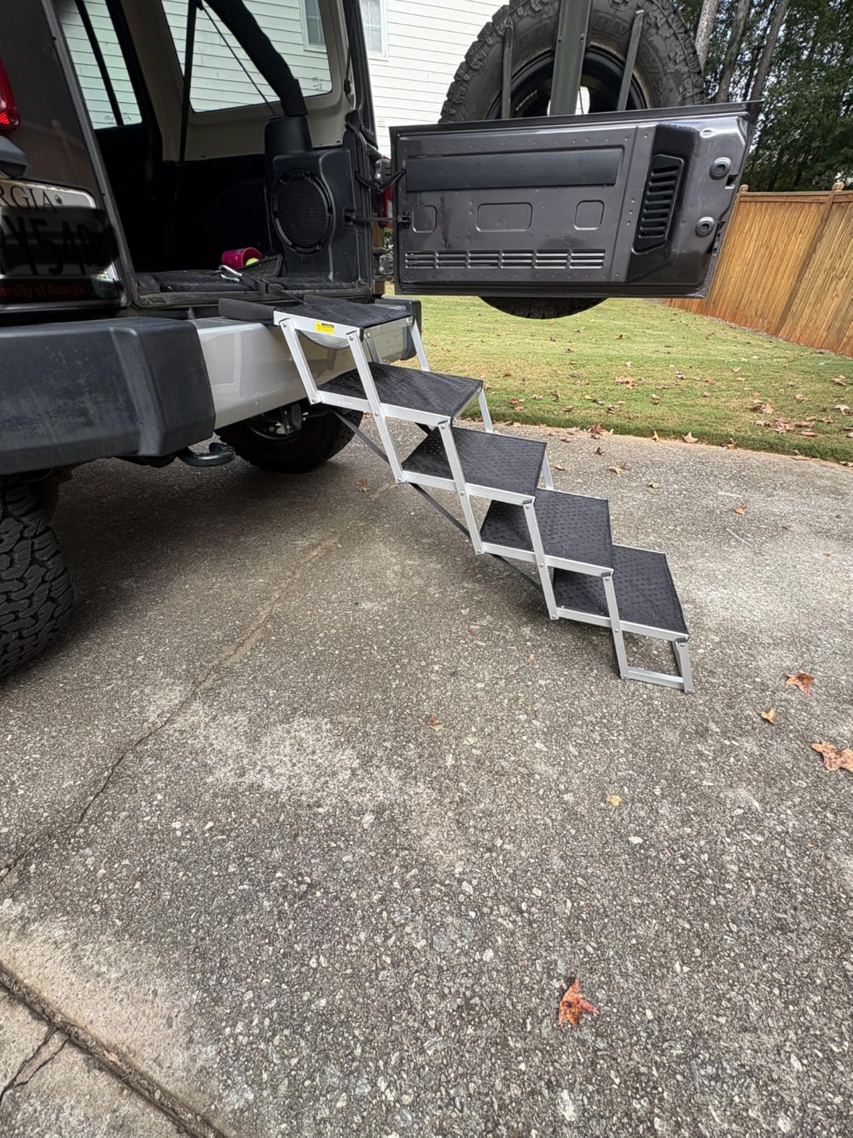 Dog Stairs for Large Dogs - 5 Step Wide 16in High 34in Foldable Dog Ramp for Car Non-Slip Surface Support up to 230lbs - Suitable for SUV, Truck, Sofas, Bed customer photo 2