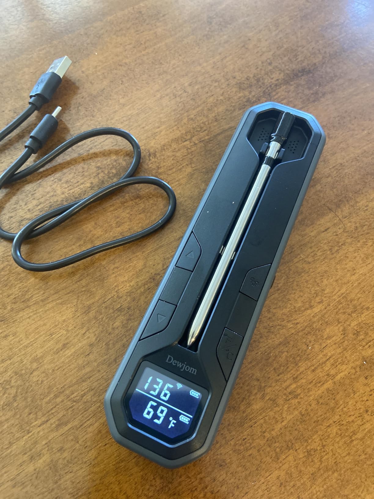 Wireless Meat Thermometer - Digital Cooking Thermometer with Wireless Probe - 500Ft Remote Range Food Thermometer - with iOS & Android Read App -Preprogrammed Temperatures for BBQ, Oven, Grill customer photo 1