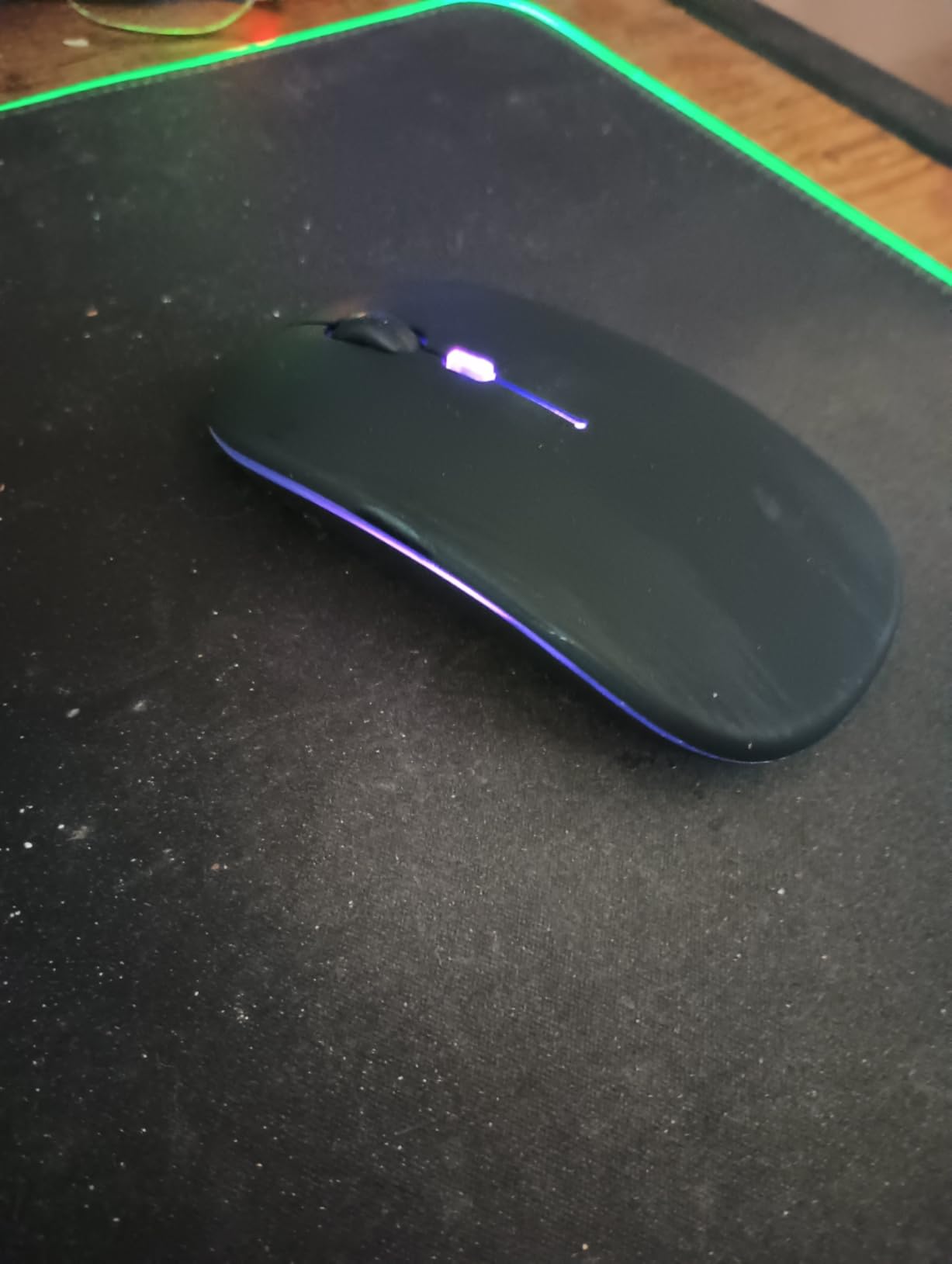 Wireless Bluetooth Mouse, Rechargeable, LED, Silent, Ultra-thin Design (Bluetooth 5.2 and 2.4GHz USB Receiver) | Portable Computer Mouse for Laptops, iPads, MacBooks and Apple Devices (Black) customer photo 2