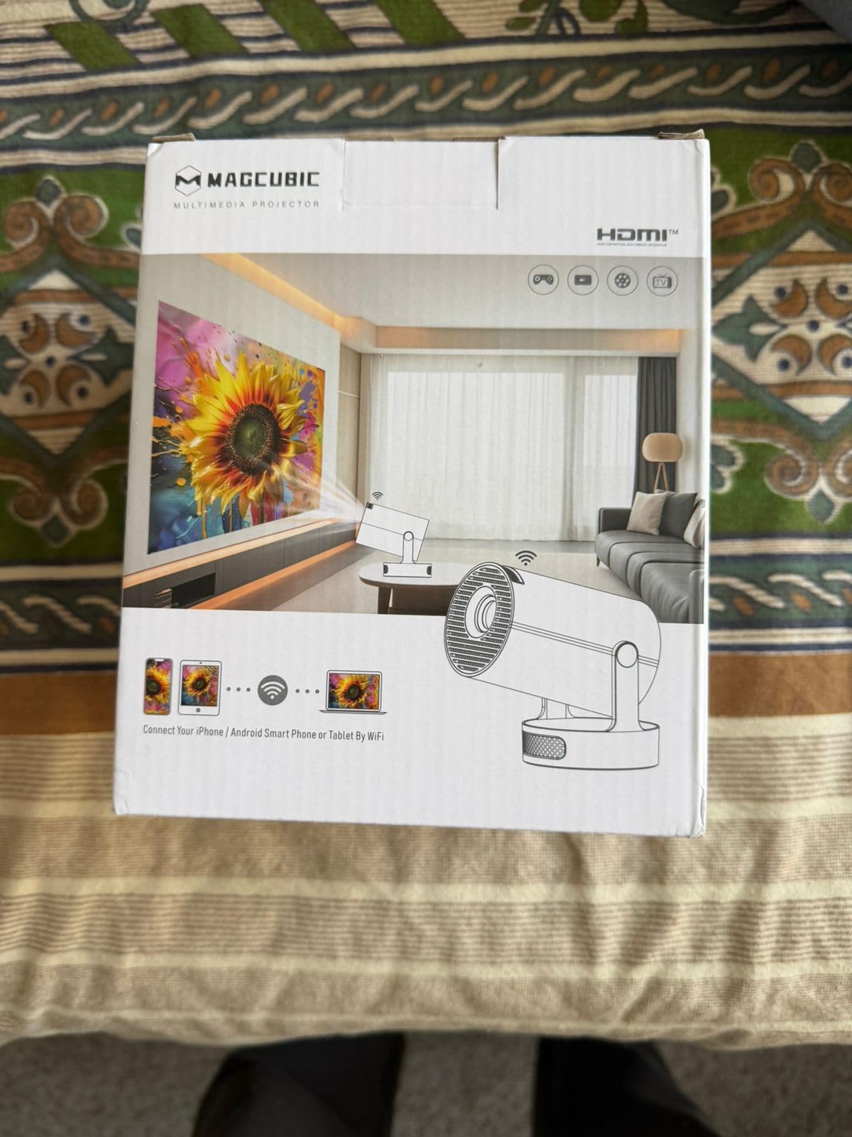Magcubic Mini Projector with WiFi 6 and Bluetooth 5.4, Portable Projector 4K Support, 5W Soundbase Speaker, Auto Vertical Keystone 180°Rotatable Smart Proyector for Movie Home Outdoor customer photo 2
