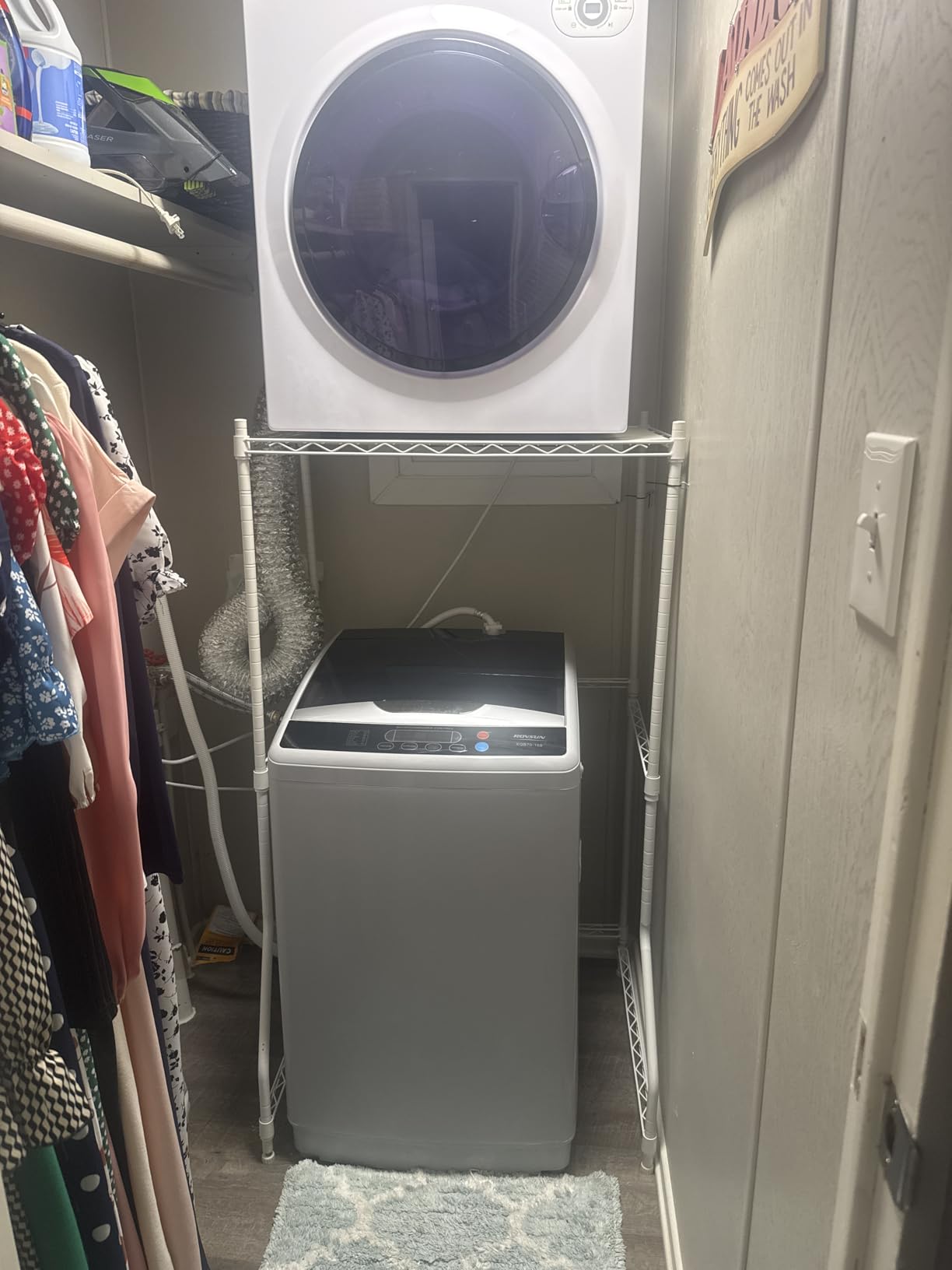 ROVSUN 17.8LBS Full Automatic Washing Machine and 1.5CuFt Portable Clothes Dryer Set, Compact Laundry Washer and Dryer Combo Set with Stainless Steel Inner Tub, for Apartment, Dorms, Home customer photo 1