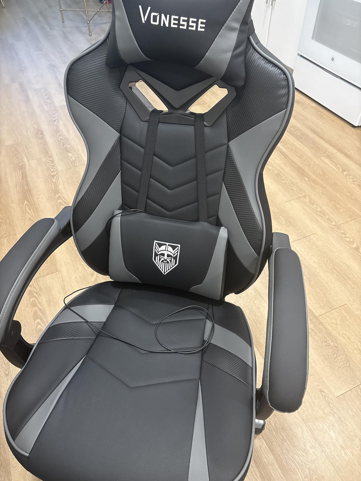 Vonesse Gaming Chair, Big and Tall Gaming Chair with Footrest and Massage, Gaming Chairs for Adults with Lumbar Support, Ergonomic High Back Computer Chair with Pocket Spring Cushion (Purple/Black) customer photo 2