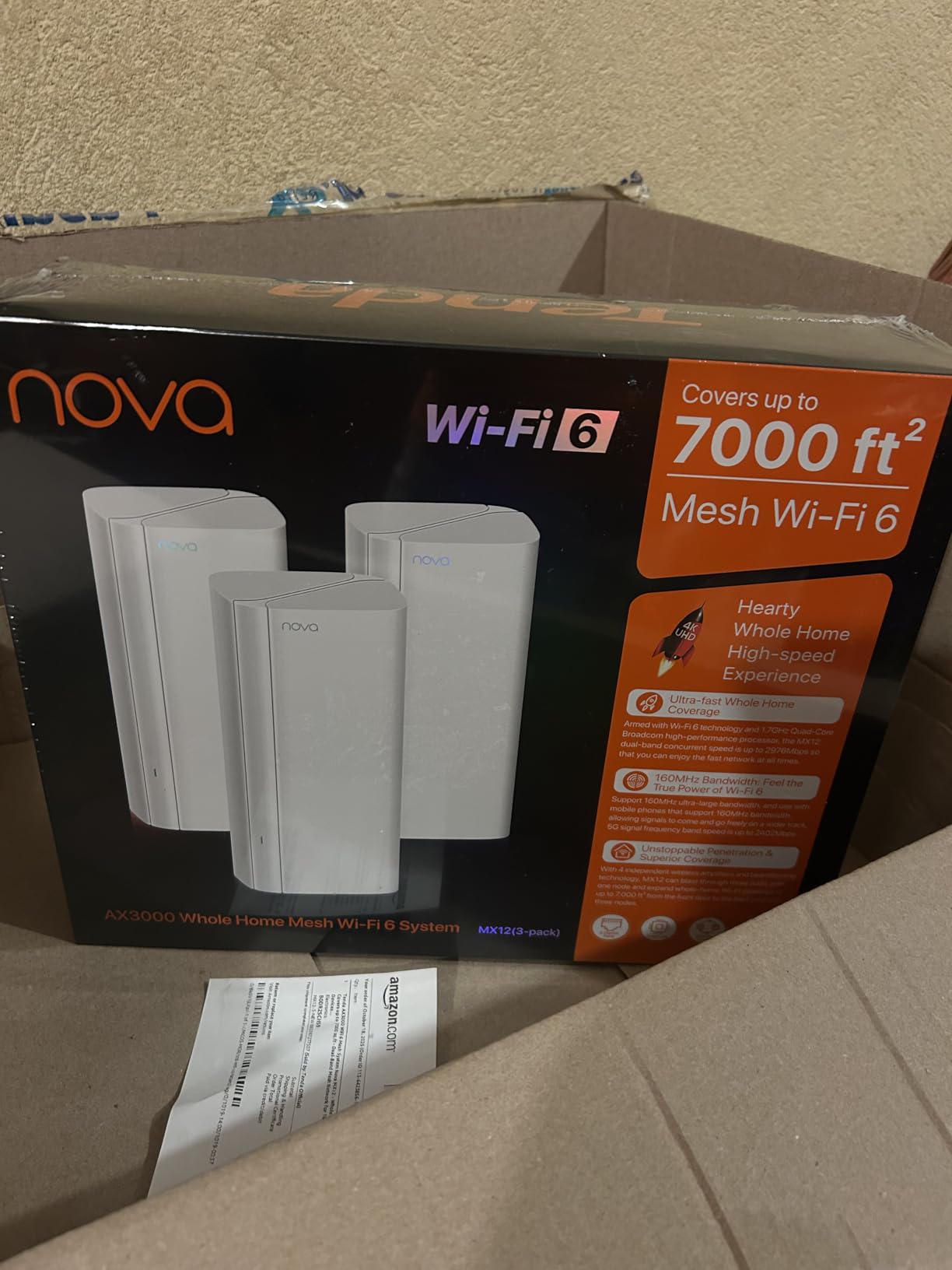Tenda BE5100 WiFi 7 Mesh WiFi System - Dual-Band Whole-Home Coverage (6,600 Sq. Ft.), 1×2.5G + 2×1G Gigabit Ports, MLO & Ethernet Backhaul for Seamless Roaming, EasyMesh & VPN Ready- ME6 Pro (3-Pack) customer photo 1