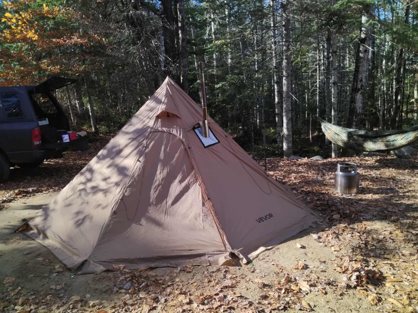 VEVOR Hot Tent, Camping Tipi Hot Tents with Stove Jack, Portable Winter Camping Tents with Snow Skirt, Easy Setup, Waterproof 4 Season Shelter Tents for Fishing Backpacking Customer Review VEVOR Hot Tent, Camping Tipi Hot Tents with Stove Jack, Portable Winter Camping Tents with Snow Skirt, Easy Setup, Waterproof 4 Season Shelter Tents for Fishing Backpacking - Customer Photo 3