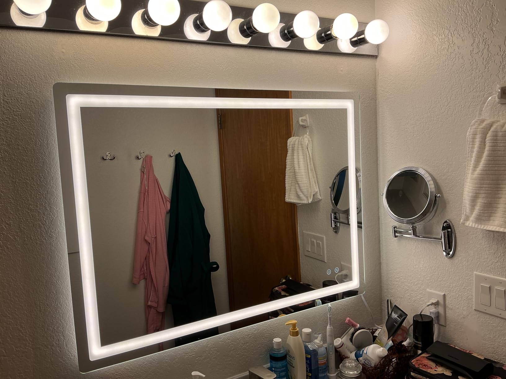 LED Bathroom Mirror with Lights - Anti-Fog, Dimmable, Backlit+Frontlit, 3 Color Light - 40