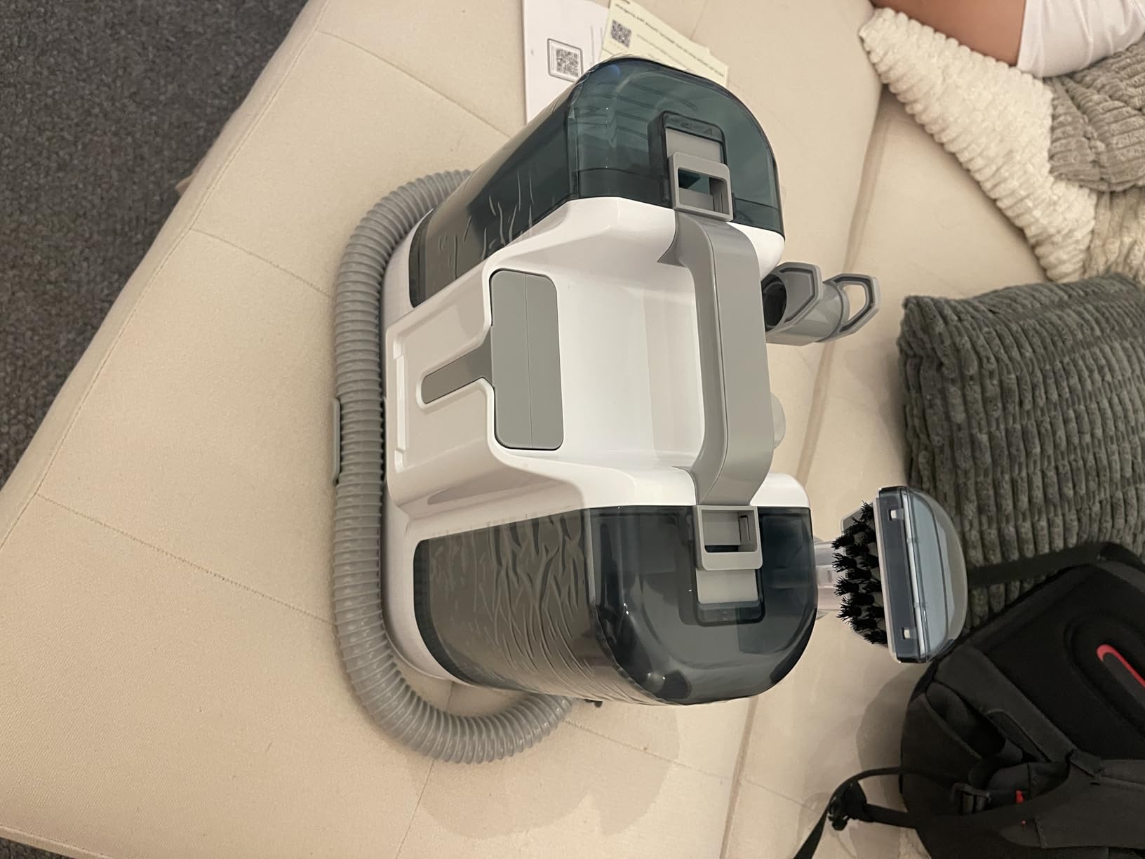 Carpet Cleaner Machine Upholstery - 450W Shampooer Couch Cleaning Portable Vacuum Rug Sofa Car Seat Fabric Mattress Pet Spot Extractor for Furniture Water Hand Held Scrubber Small Deep Washer customer photo 2