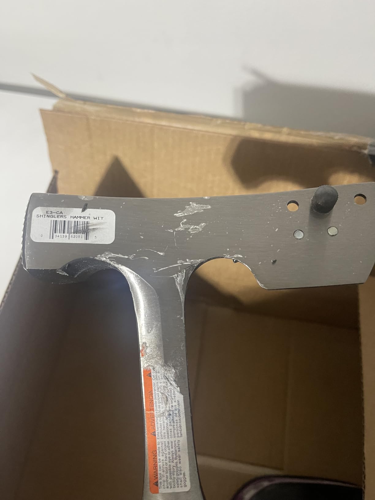 ESTWING Shingler's Hammer - 28 oz Roofer's Tool with Milled Face & Shock Reduction Grip - E3-CA, Silver customer photo 2