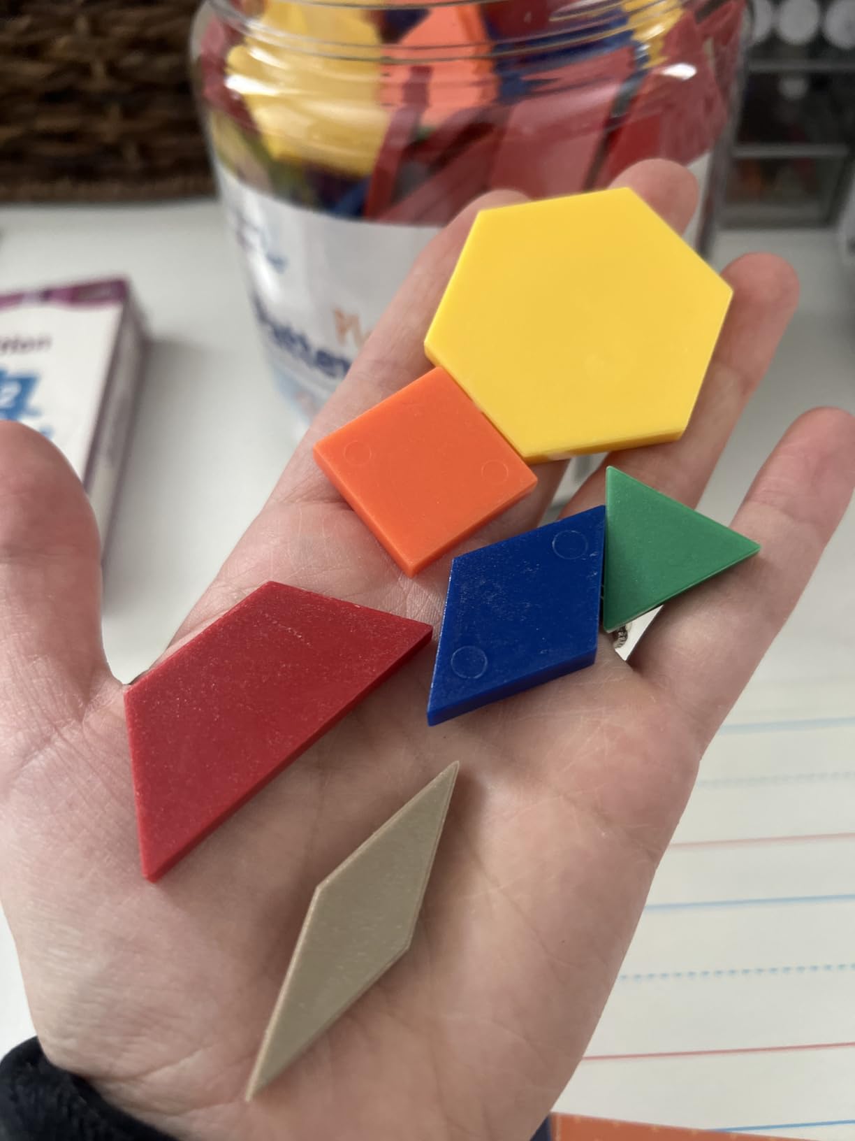 Learning Resources Plastic Pattern Blocks 250 Set - Classroom Must Haves, Math Teaching Tools, Homeschool Supplies, Math Manipulatives, 3+ Ages customer photo 2