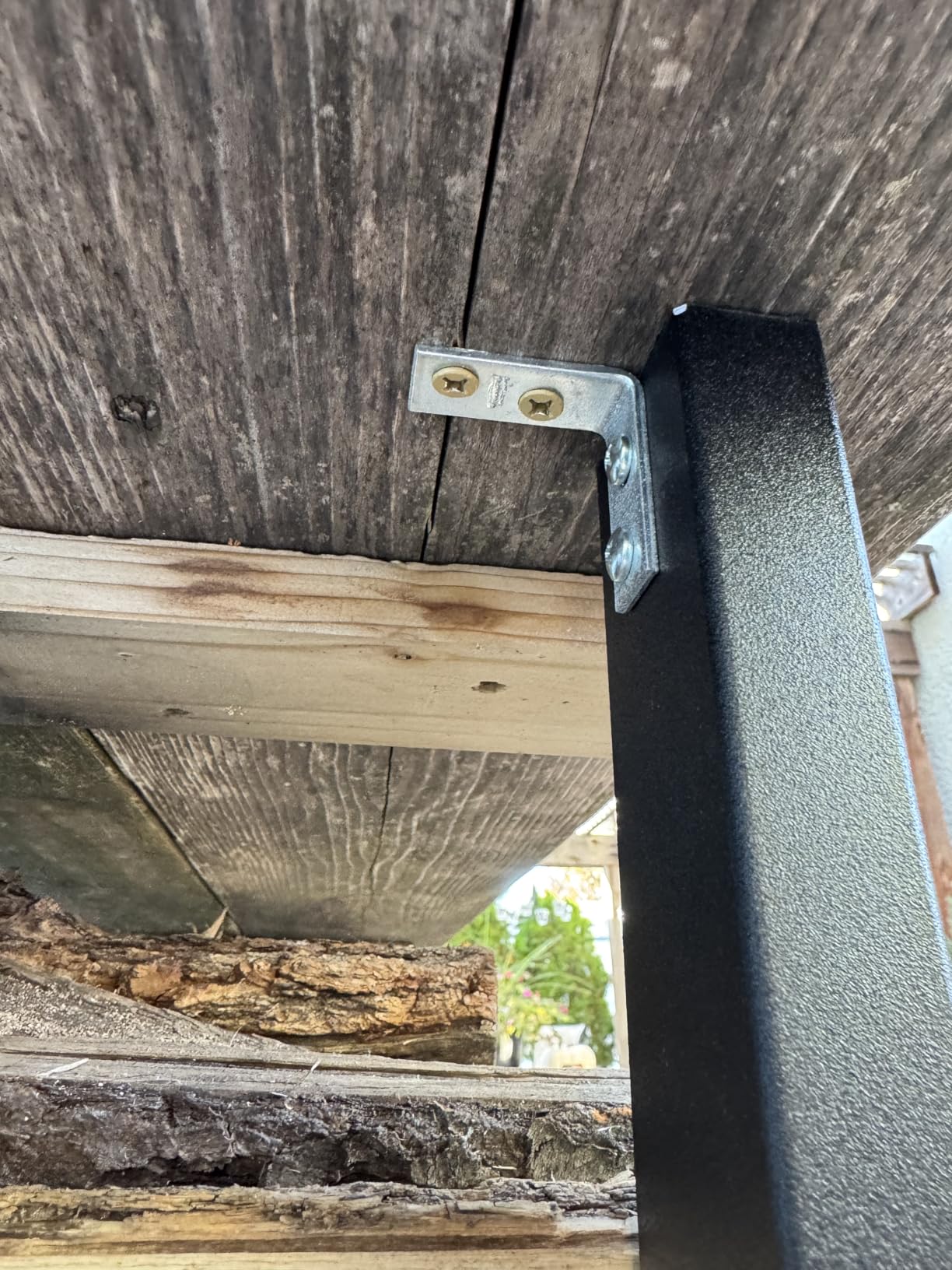 Woodhaven Black 4 Foot - Heavy Duty Made In USA - Indoor Outdoor - 1/4 Cord Firewood Storage Log Rack With Seasoning Cover Combo Set - Metal Log Storage - 48