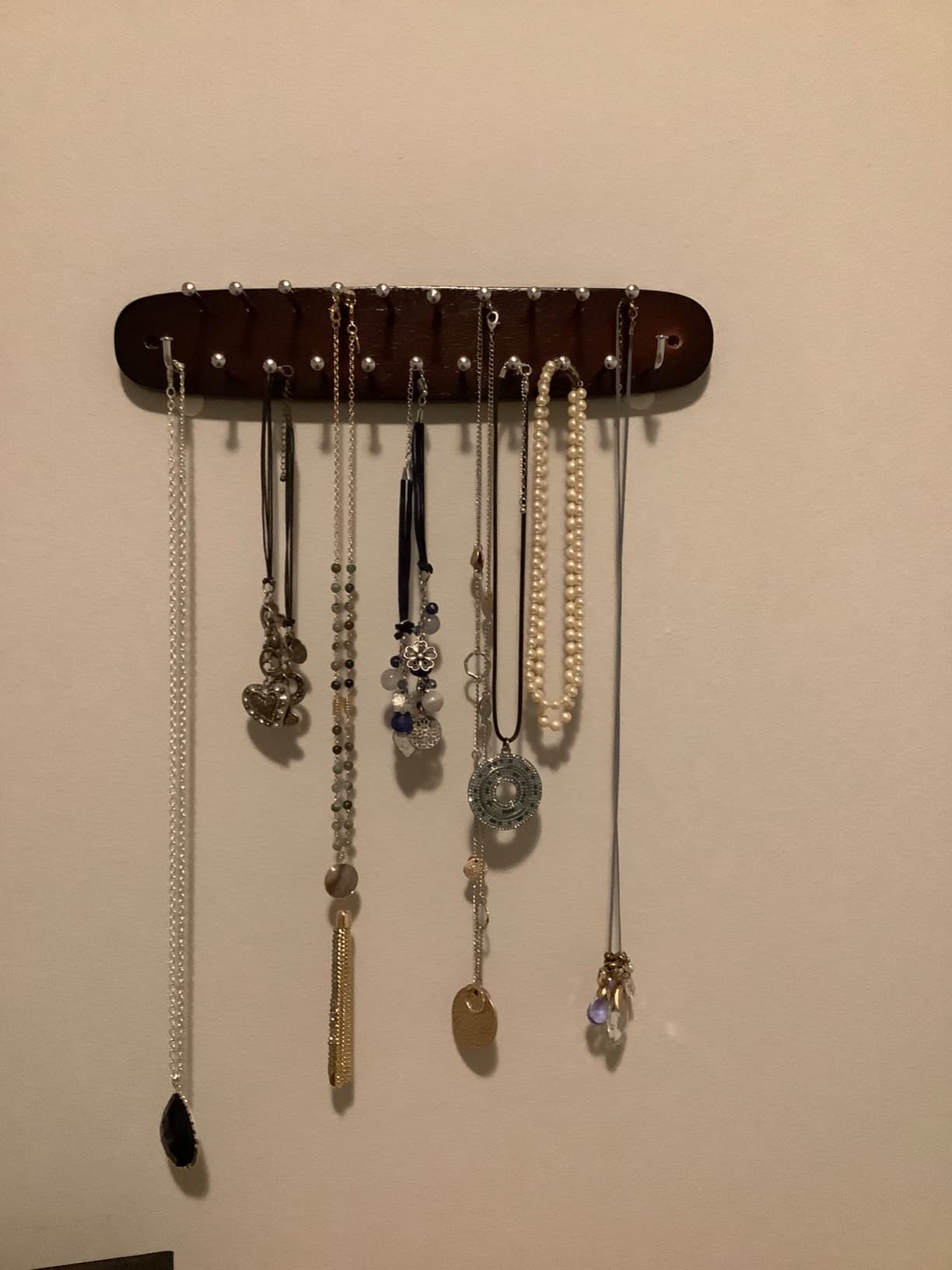 Richards Homewares Tie Rack Wall Mounted - Wood Tie Organizer for Closet 21 Chrome Hooks Storage and Organization Hanger Walnut customer photo 2