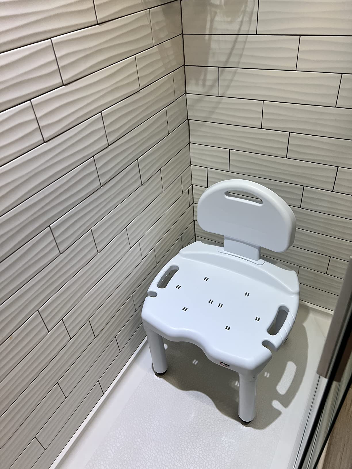 Carex Bath Seat And Shower Chair with Backrest for Seniors, Bath Chair For Elderly, Disabled, Handicap, and Injured Persons, Supports Up To 400lbs, Shower Seat For Inside Shower, Made in USA customer photo 1