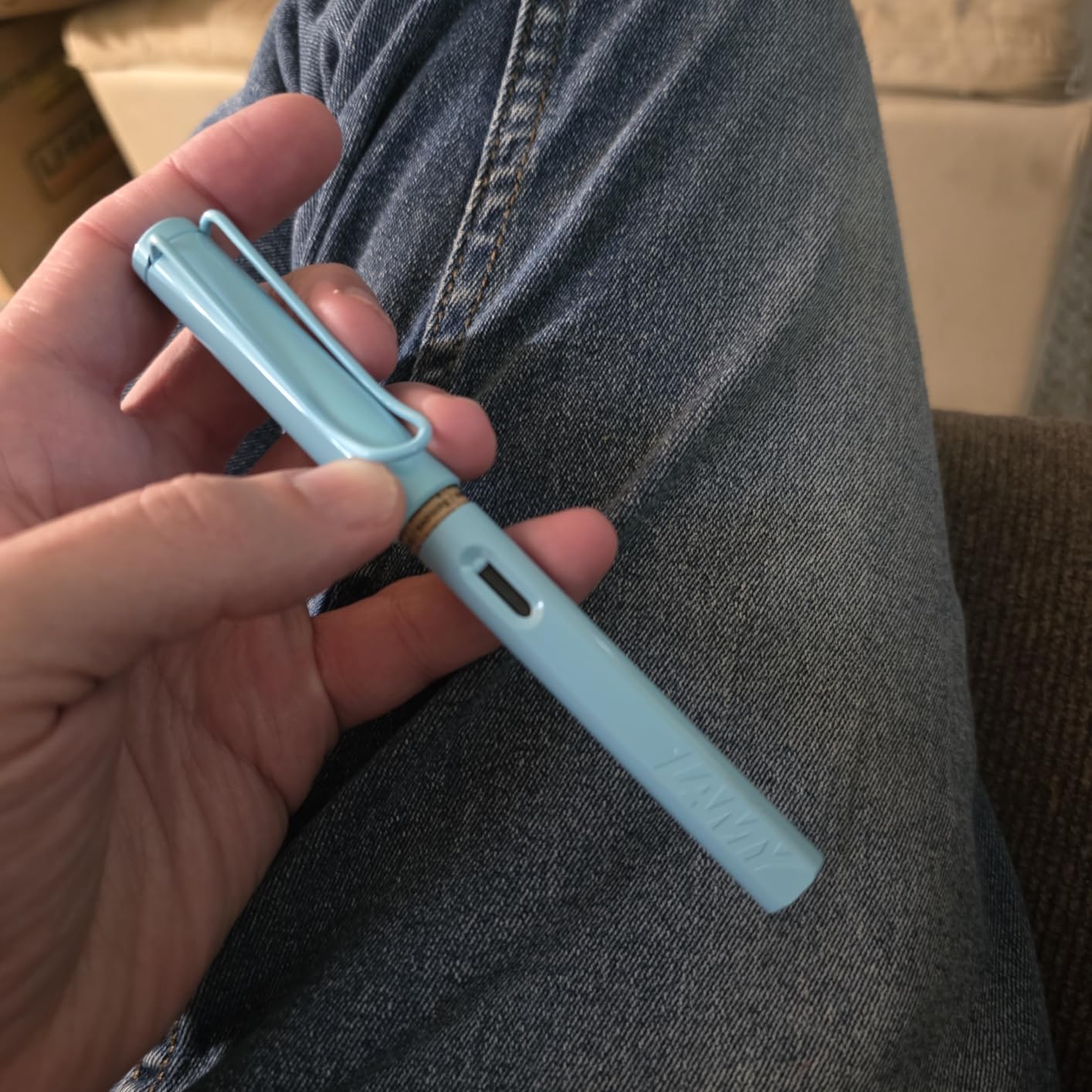 LAMY safari umbra - Fountain Pen with ergonomic grip & polished steel nib in size F - ideal for any Writing & Calligraphy - including LAMY T 10 blue cartridge - Right-Handed customer photo 2