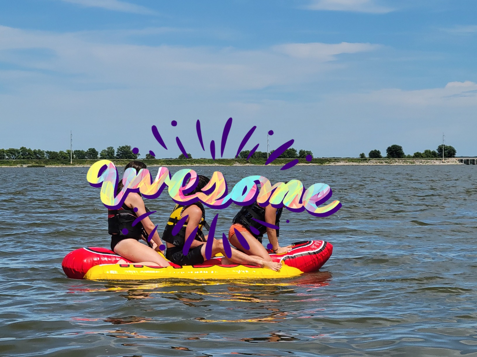 Airhead Hot Dog Towable | Multiple Models, Tube for Boating and Water Sports, Neoprene Seat Pads, Double-Stitched Full Nylon Cover, and Boston Valve for Convenient Inflating & Deflating customer photo 1