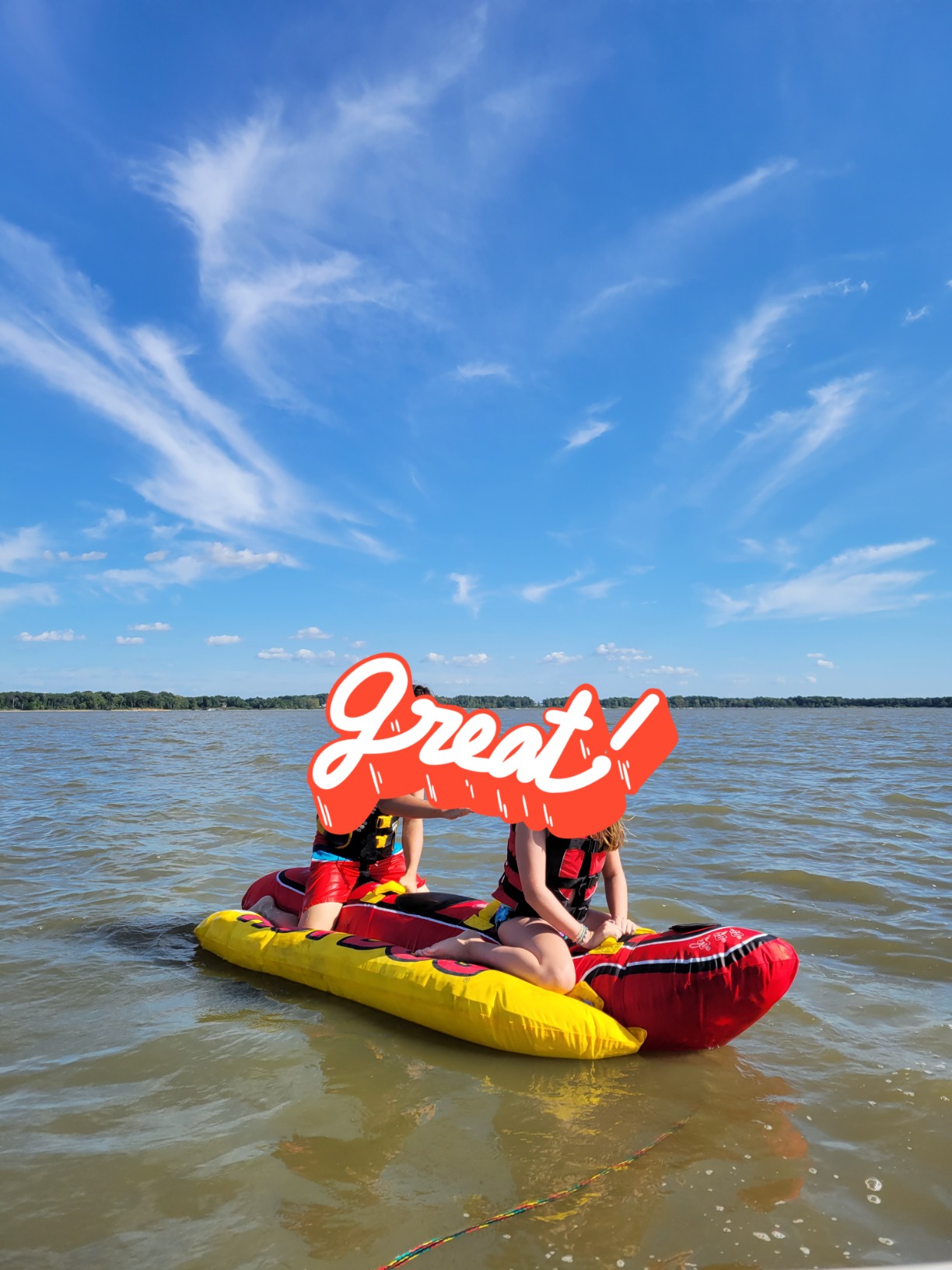 Airhead Hot Dog Towable | Multiple Models, Tube for Boating and Water Sports, Neoprene Seat Pads, Double-Stitched Full Nylon Cover, and Boston Valve for Convenient Inflating & Deflating customer photo 2