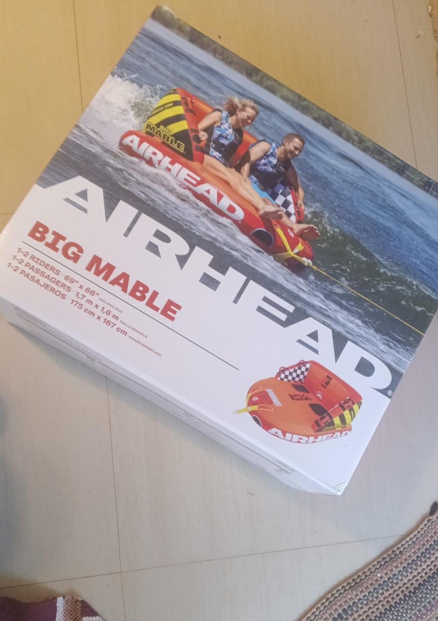 Airhead Mable Inflatable Towable Tube, 1-4 Rider Models, Dual Tow Points, Full Nylon Cover, EVA Foam Pads, Patented Speed Valve, Boat Tubes and Towables customer photo 1