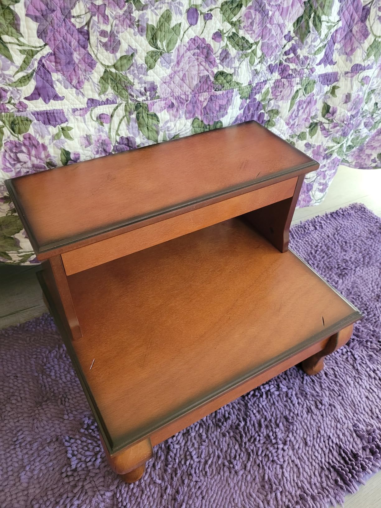 Powell Mimi Attic Cherry Wooden Bed Steps with Hidden Drawer customer photo 2