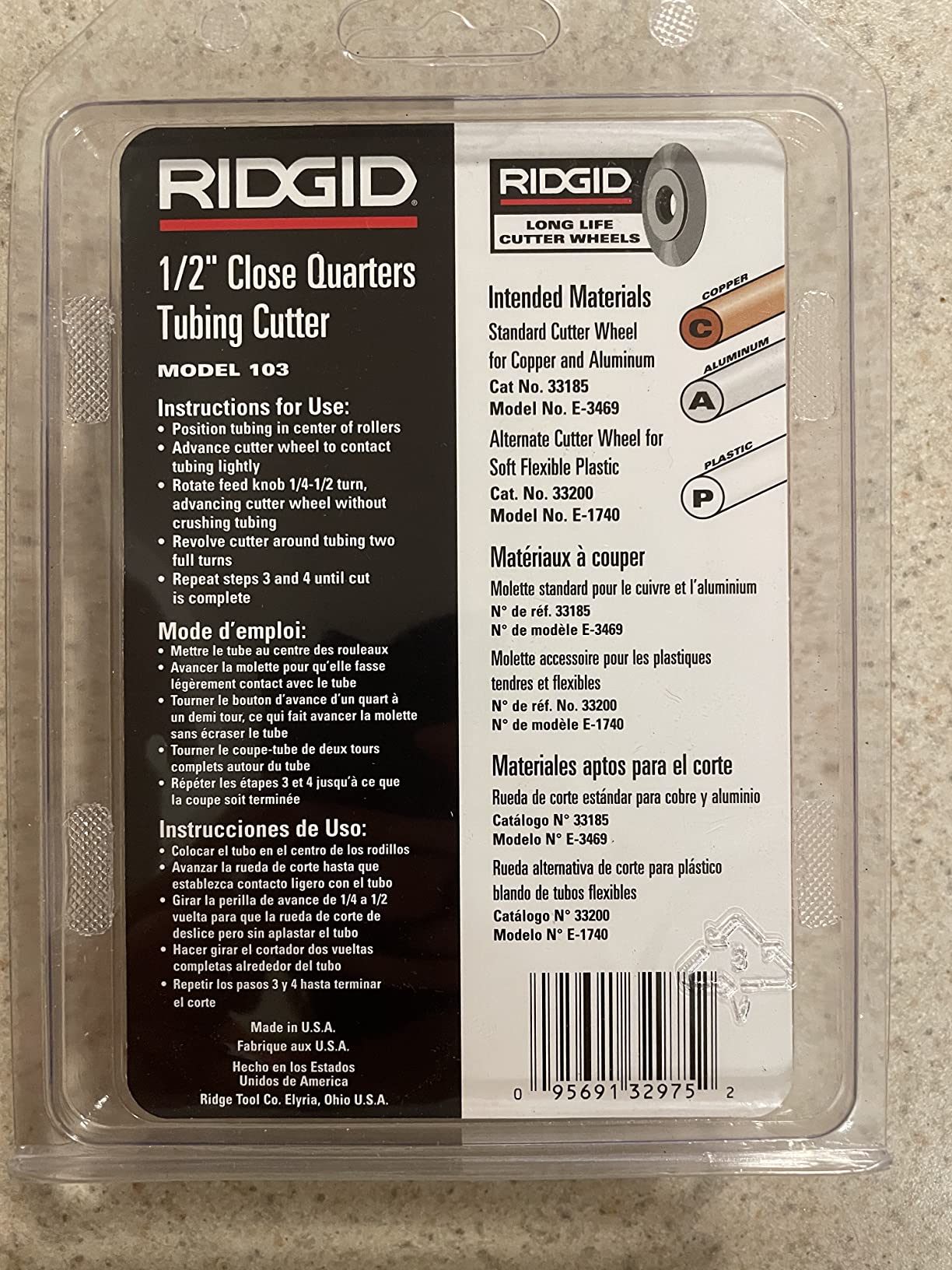 RIDGID 32975 Model 103 Close Quarters Tubing Cutter, 1/8-inch to 5/8-inch Tube Cutter , Silver , Small customer photo 2