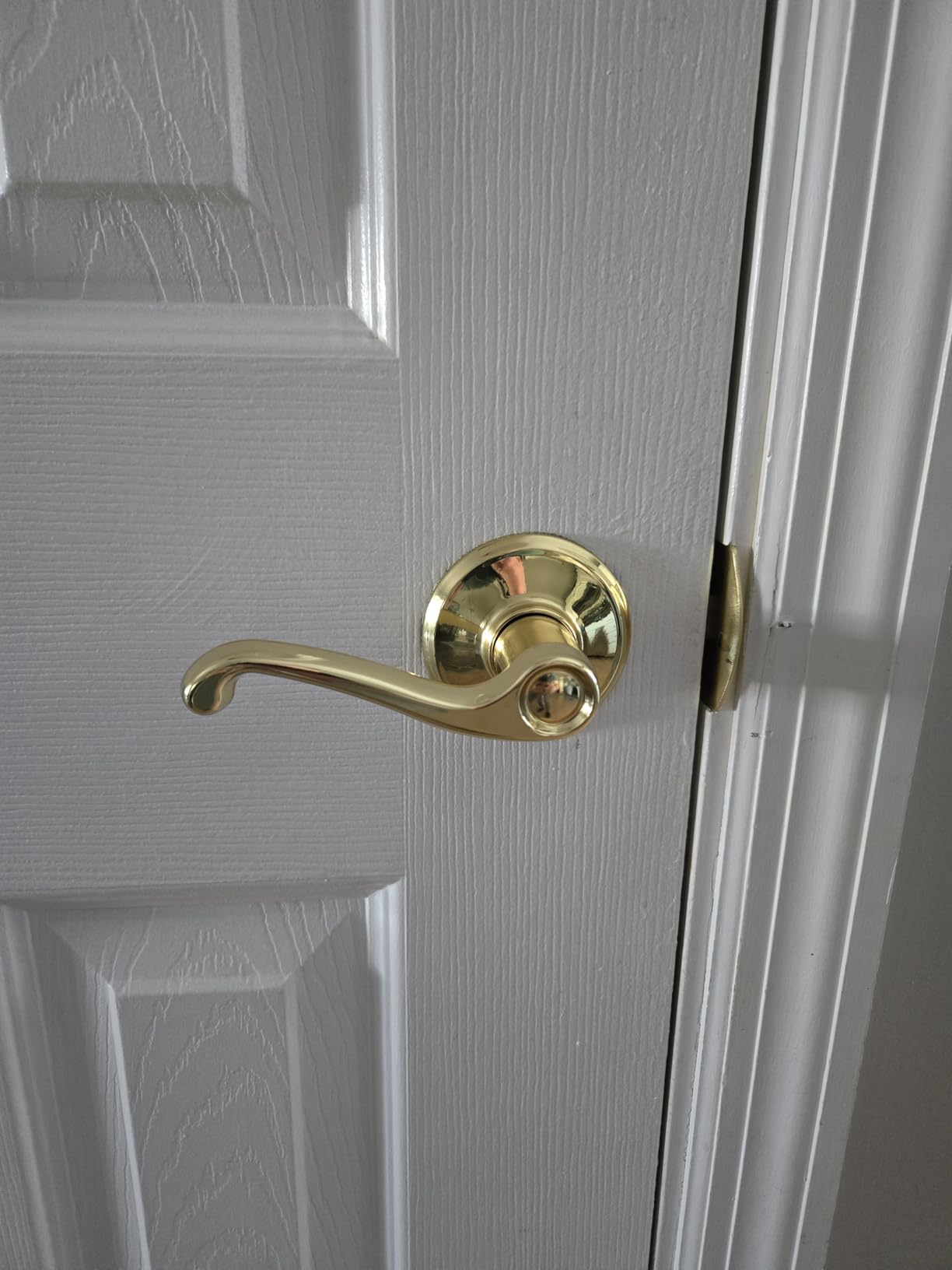 Schlage F40 V FLA 609 Flair Door Lever, Bed & Bath Privacy Lock, Antique Brass customer photo 1