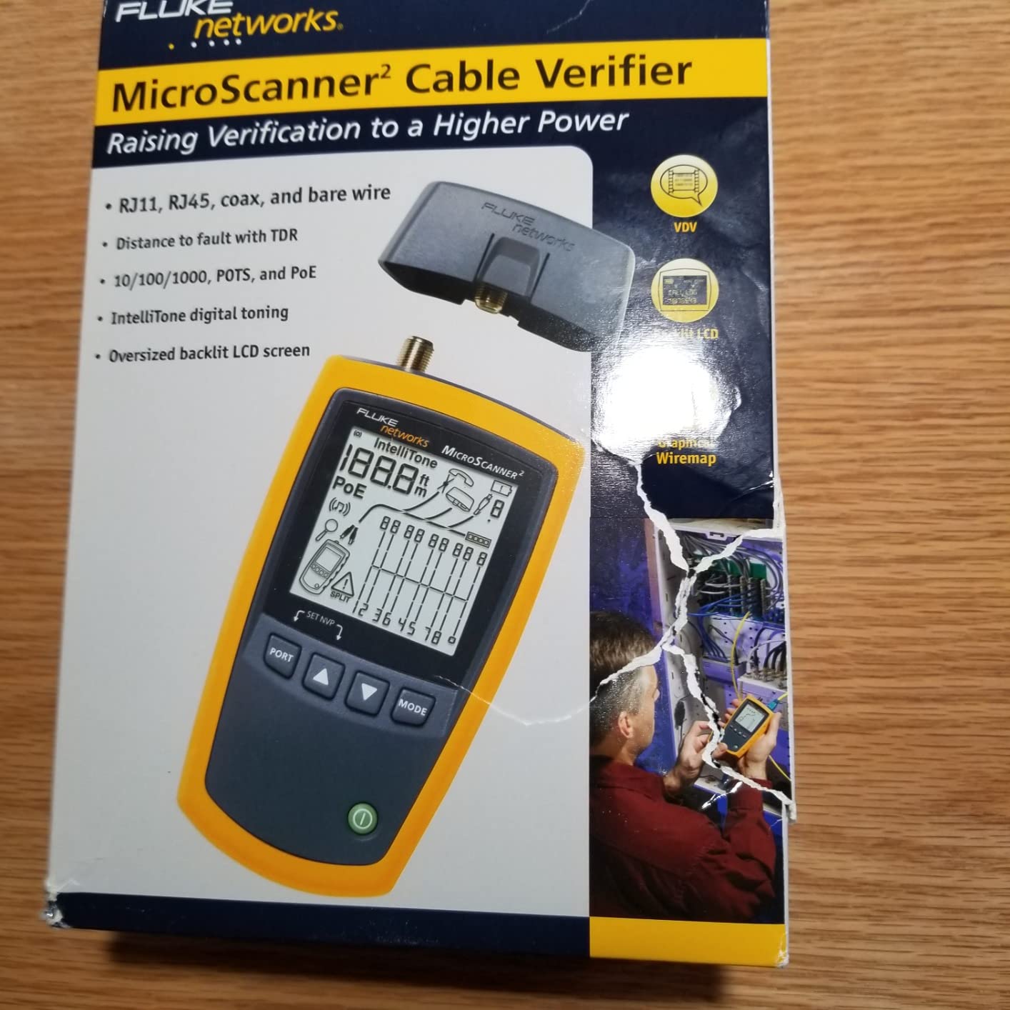 MS2-100 MicroScanner2 Copper Cable Verifier with Built-In IntelliTone Toning, Troubleshoots RJ11, RJ45, Coax, Tests 10/100/1000Base-T, and Voip customer photo 2