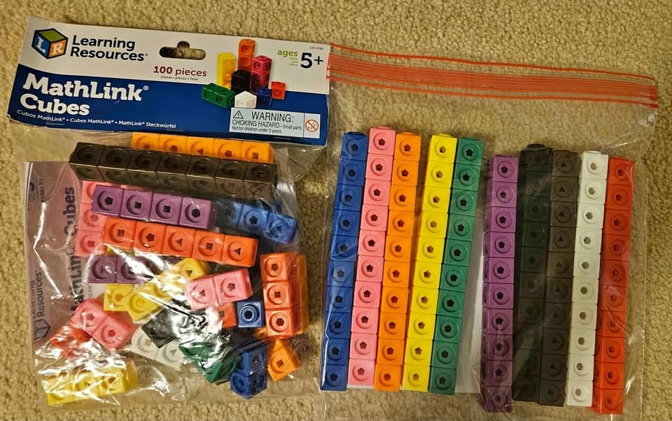 Learning Resources MathLink Cubes - Set of 100 Cubes, Ages 5+ Kindergarten, STEM Activities, Math Manipulatives, Homeschool Supplies, Teacher Supplies customer photo 2