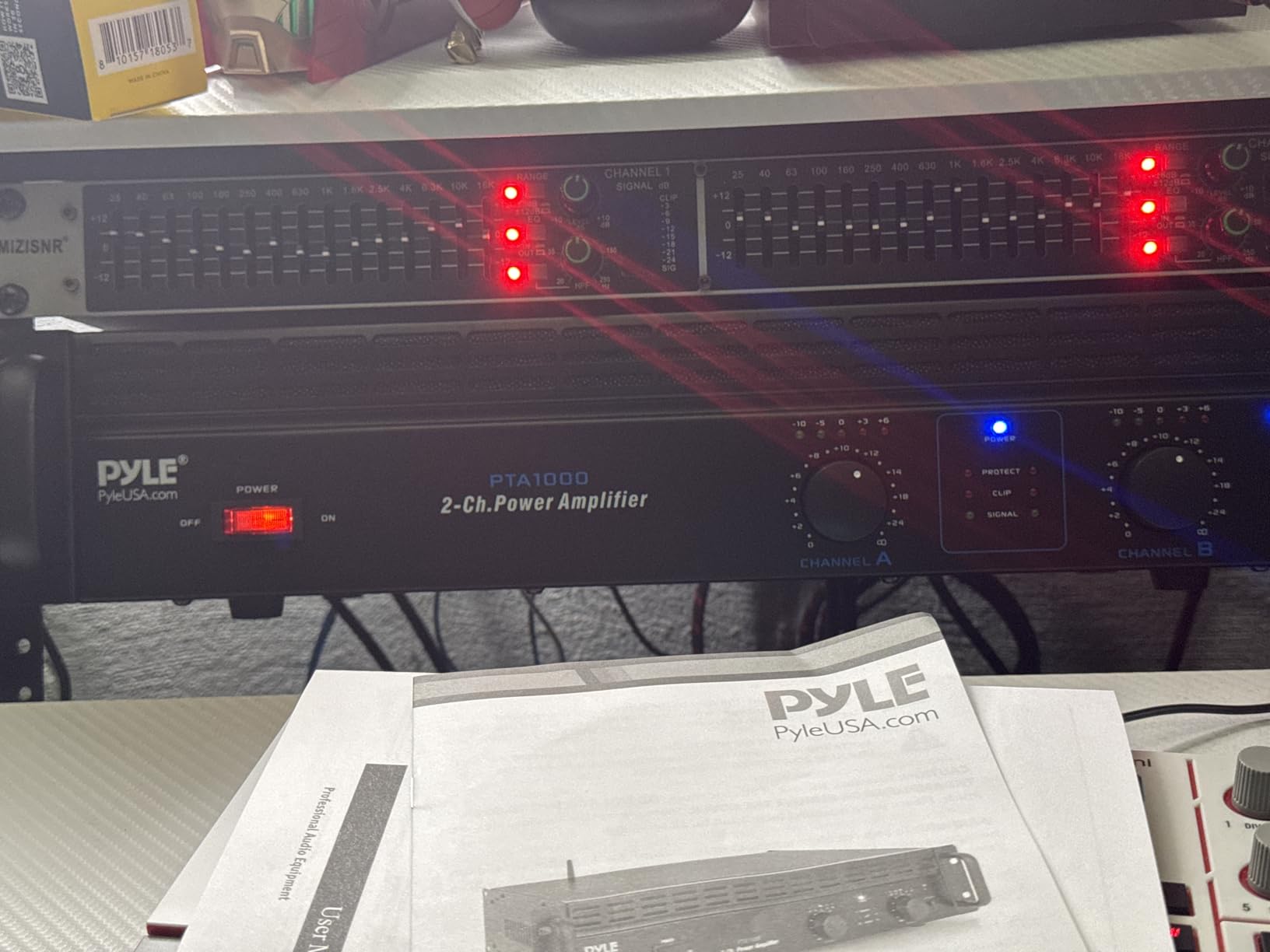 Professional Audio Bluetooth Power Amplifier - 2-Channel Rack Mount Bridgeable, LED Indicators, Shockproof Binding Posts, Cooling Fans 1000 Watt - Pyle PTA1000 customer photo 1